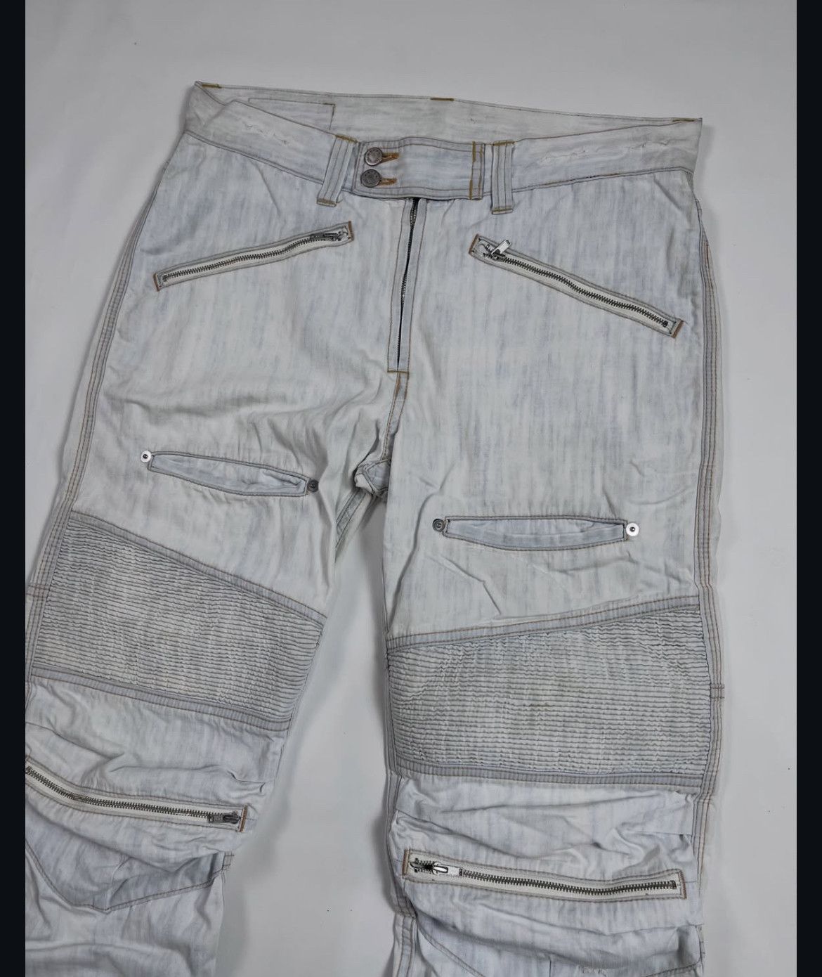 Issey Miyake 2000s Cabane de Zucca Multipocket Jeans Biker y2k Lgb Size US 32 / EU 48 - 3 Thumbnail