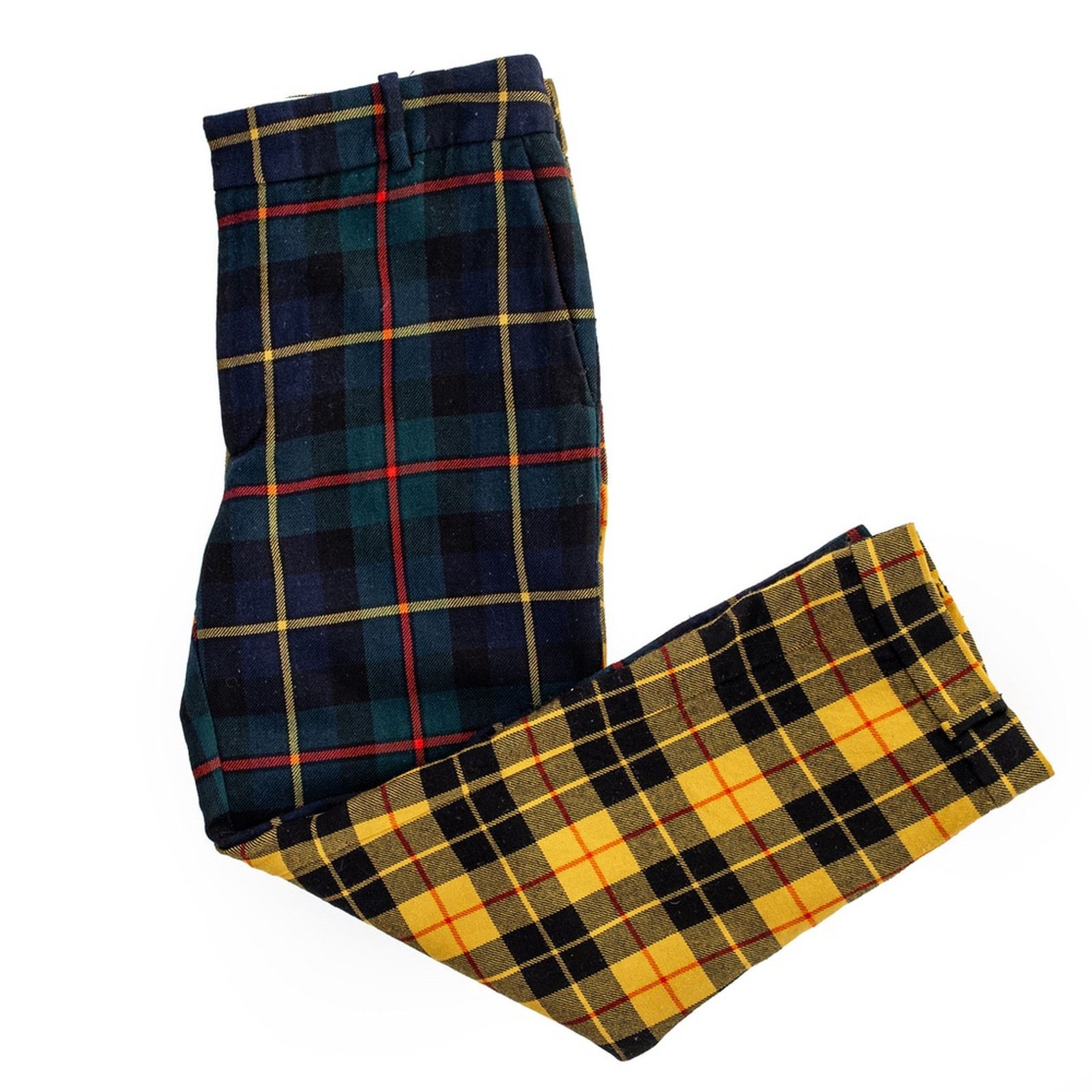 MONSE MONSE Colorblock Plaid Wool Trousers Made in USA Size 4 Size 27" / US 4 / IT 40 - 7 Thumbnail