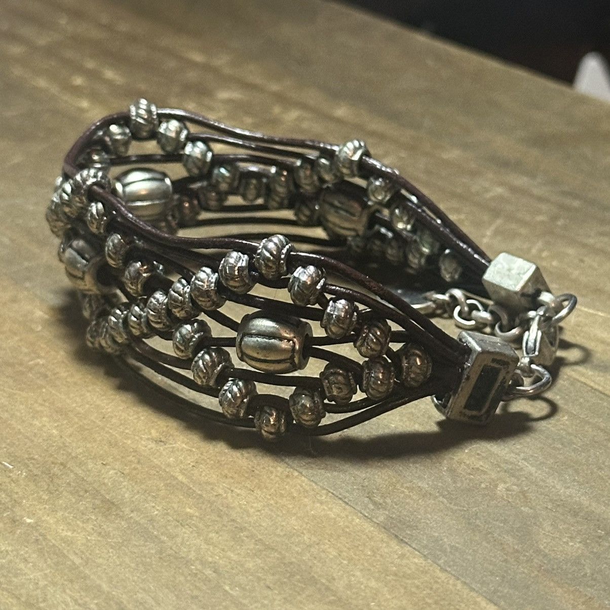 Other Woven silver bead geometric multi cord bracelet Size ONE SIZE - 8 Thumbnail