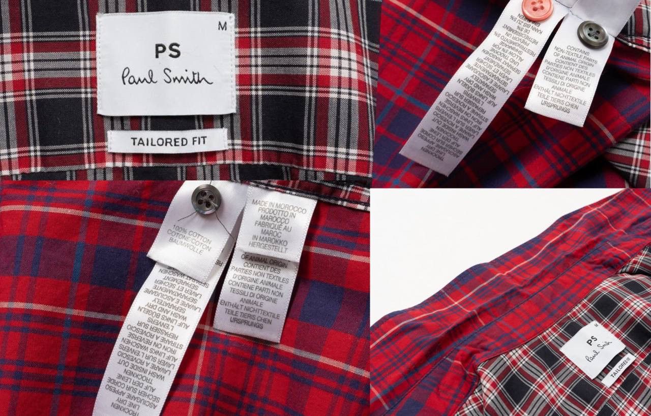 Paul Smith 🔵 PS PAUL SMITH Tailored Fit Checked Red Plaid Shirt Size US M / EU 48-50 / 2 - 3 Thumbnail