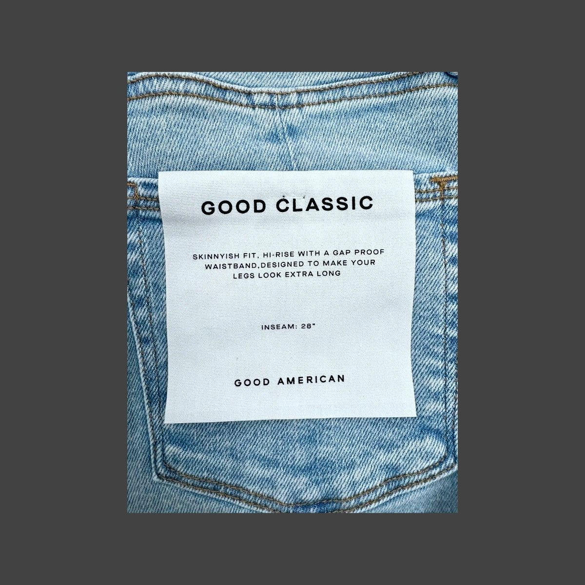 Good American Good American Good Classic Slim Straight High Wst Jeans Sz 8 Size 29" - 11 Thumbnail