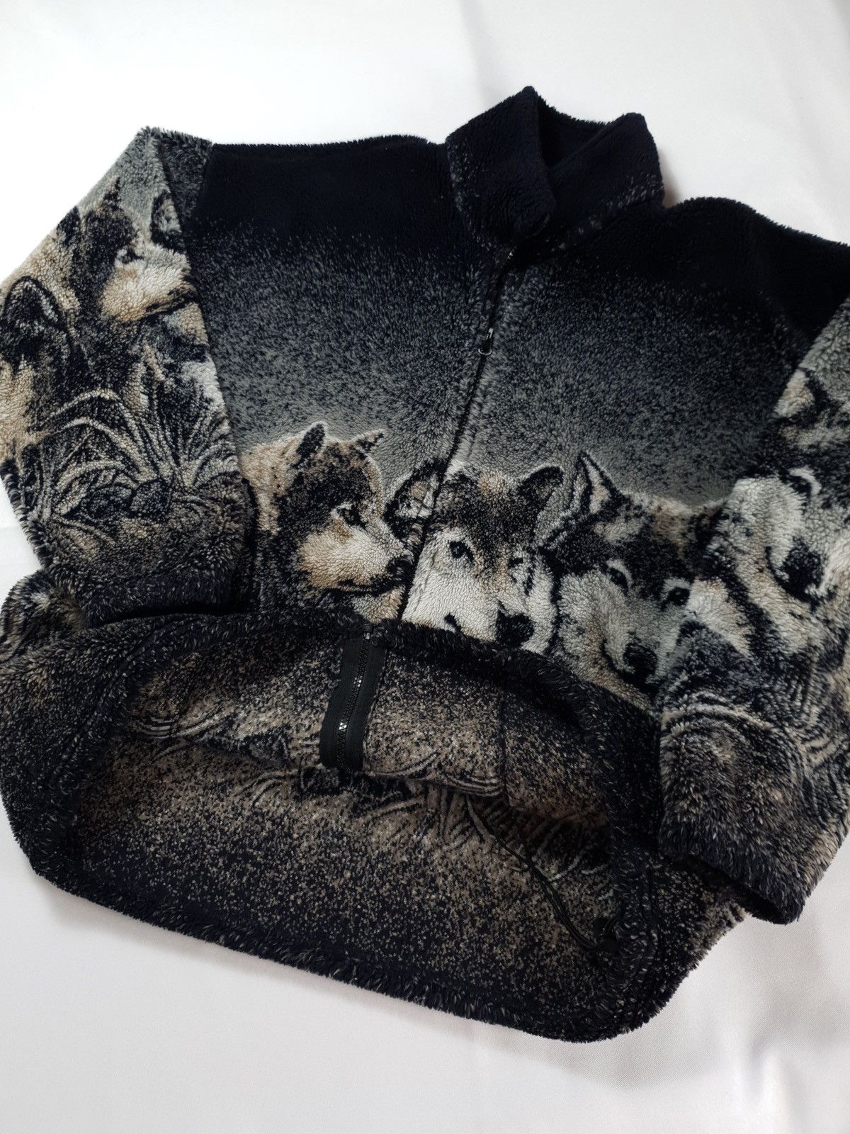 Vintage Cobblestone Canyon Made In USA Wolf Full Zip Fleece Jacket L Size US L / EU 52-54 / 3 - 3 Thumbnail