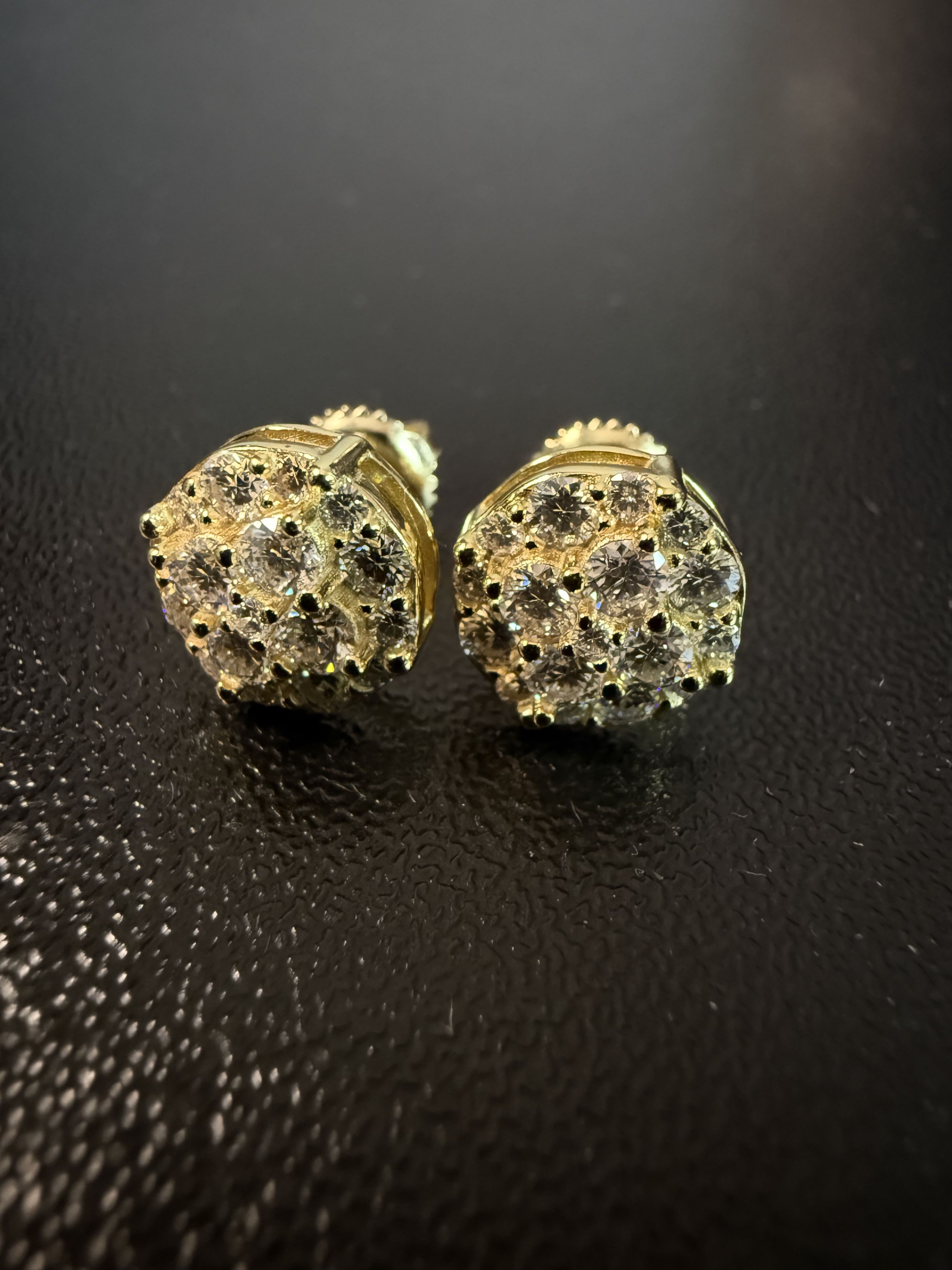 Other Gold Plated Half Snowball's Moissanite gold plated Earrings Size ONE SIZE - 1 Thumbnail
