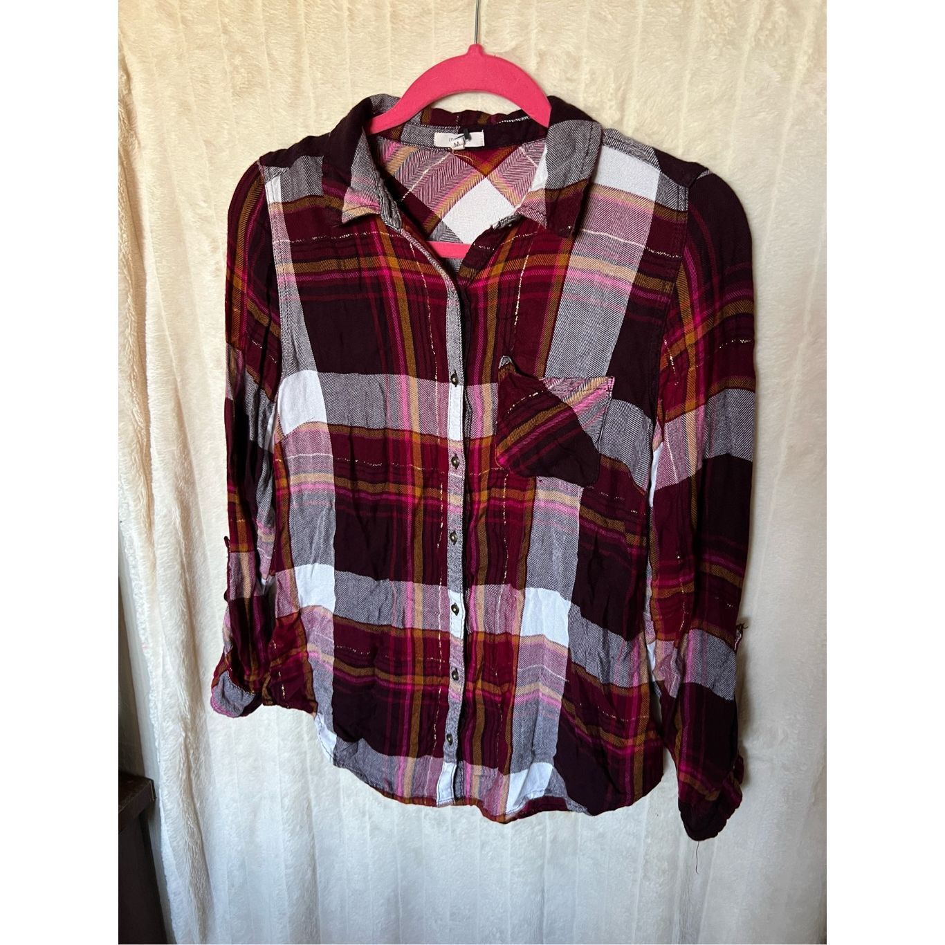 Other Maurices Multi-Colored Plaid Button Down Top Woman’s Size Me Size M / US 6-8 / IT 42-44 - 1 Thumbnail