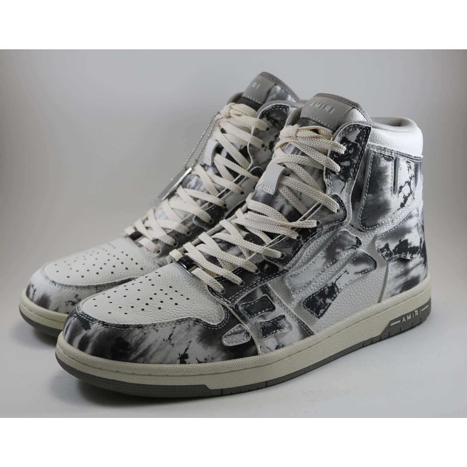 Amiri Amiri Skel Top Tie Dye White Black Sneakers Hi Brand New Size US 12 / EU 45 - 1 Thumbnail