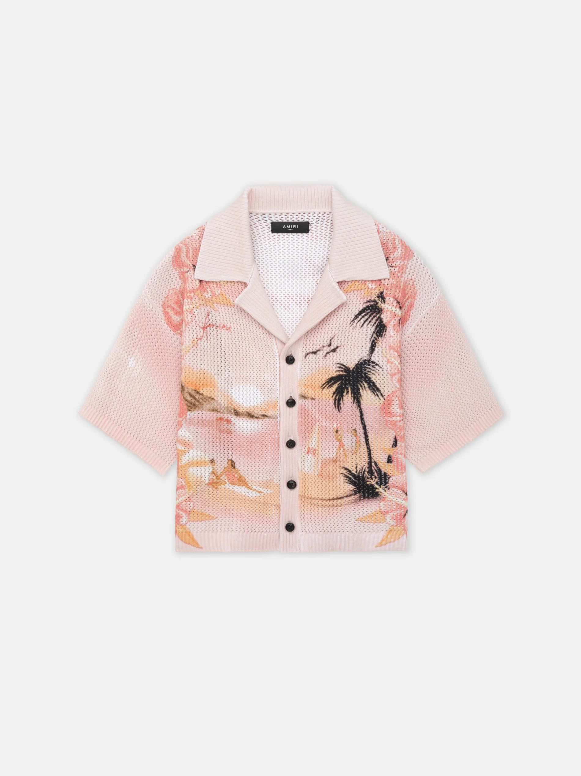Amiri o1orln1025 Paradise Crochet Polo Shirt in Multicolor Size L / US 10 / IT 46 - 1 Thumbnail