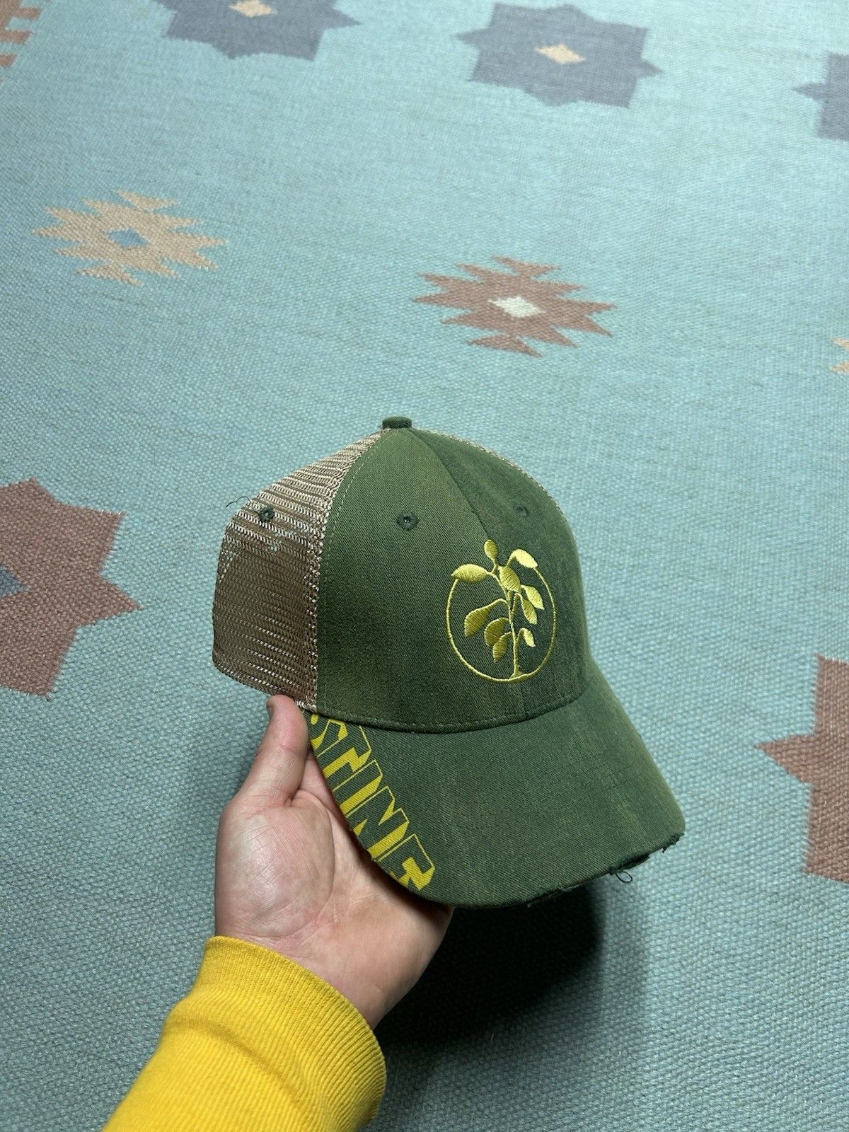 Vintage Stine strapback hat trucker distressed green seed farm NOS Size ONE SIZE - 1 Thumbnail