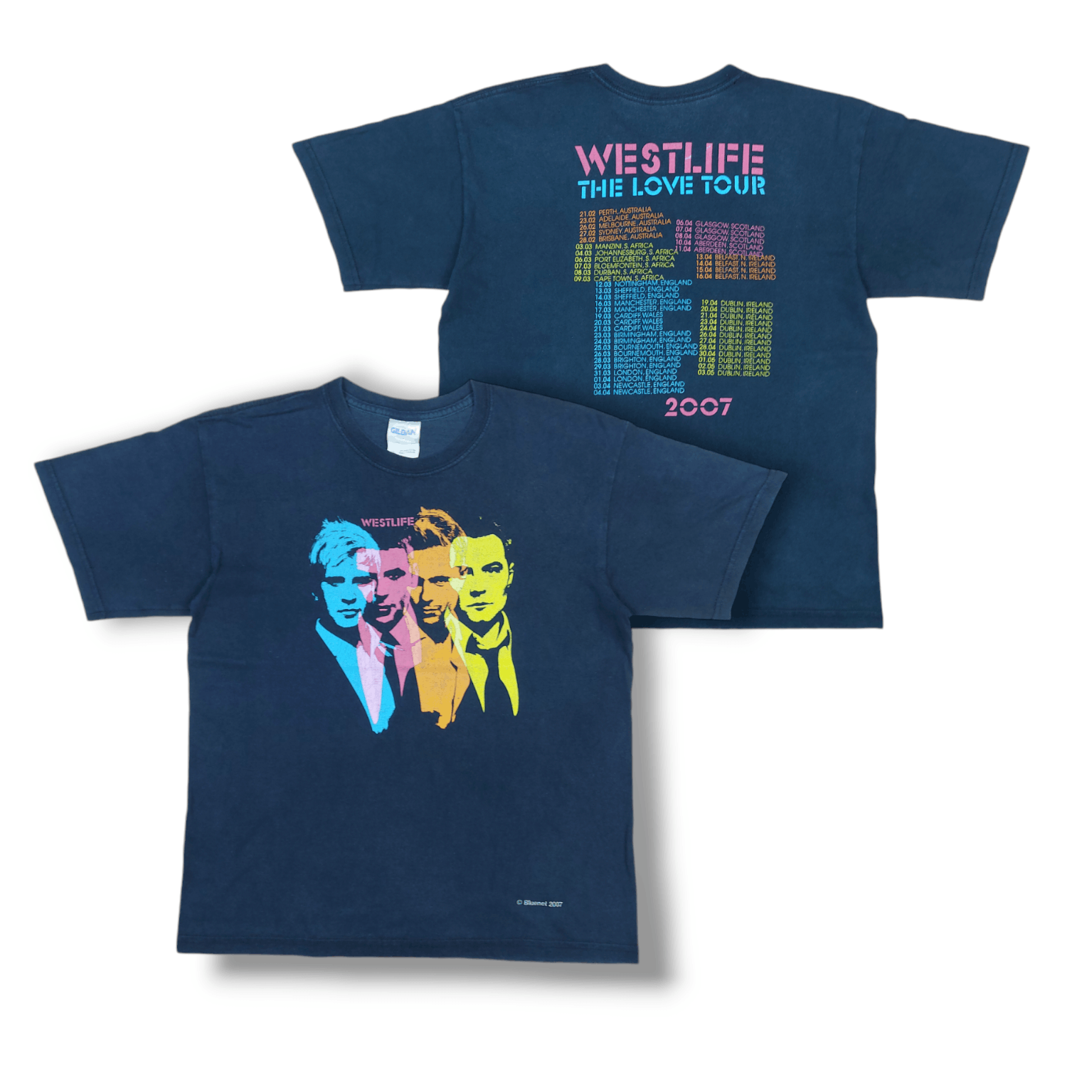 Band Tees × Vintage Vintage WestLife 2007 The Love Tour Bluenet Double-Sided TEE Size US S / EU 44-46 / 1 - 1 Thumbnail