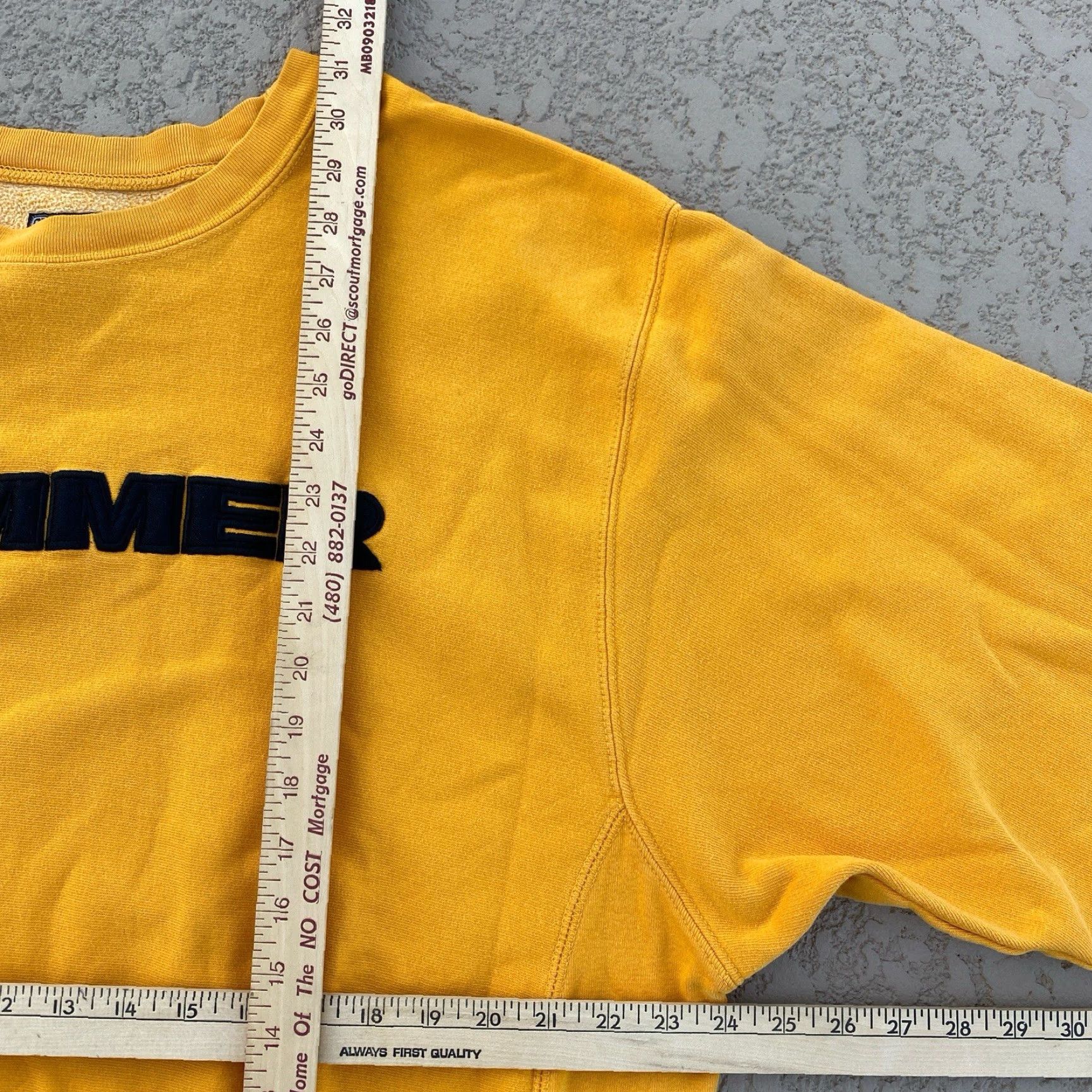 Vintage VINTAGE Steve & Barry’s Mens XL XLarge Crewneck Sweatshirt Yellow Hummer Spell Out Y2K University Pullover Mens Size US XL / EU 56 / 4 - 6 Thumbnail