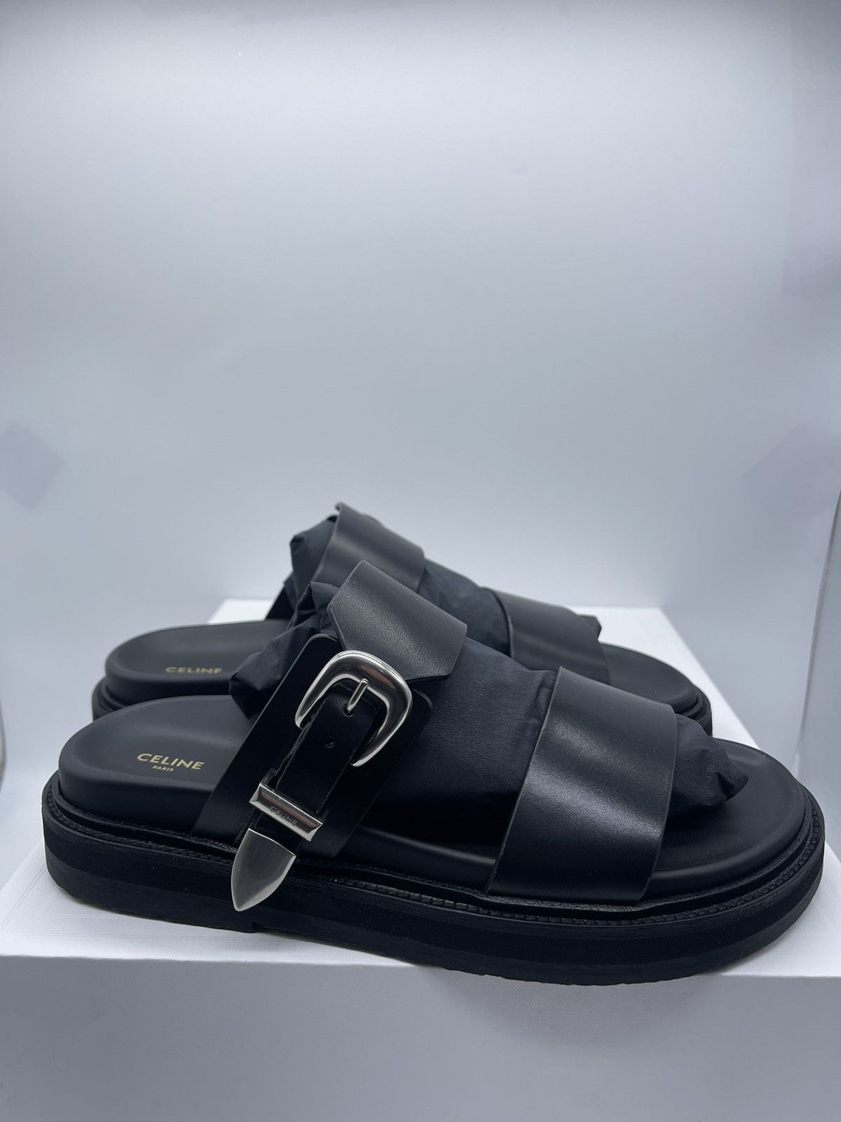 Bottega Veneta Celine Tippi Leather Sandals size 41 Size US 8 / EU 41 - 2 Thumbnail