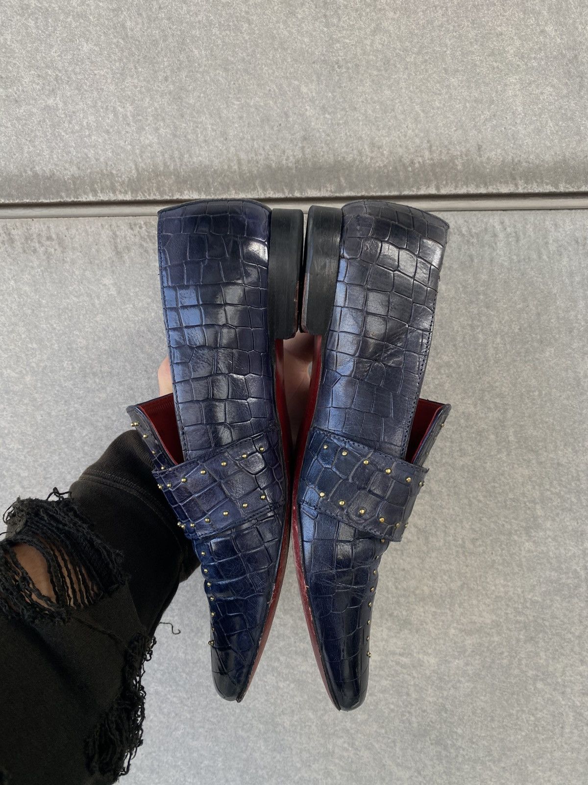 Melvin & Hamilton Melvin&Hamilton 30 Anni Alligator Luna 3 Turtle Navy Boots Size US 8 / EU 41 - 3 Thumbnail