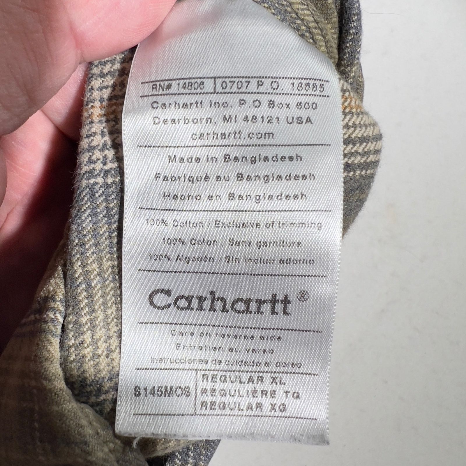 Carhartt Carhartt Work Shirt S145 Men's Reg XL Heavyweight Flannel Size US XL / EU 56 / 4 - 7 Thumbnail