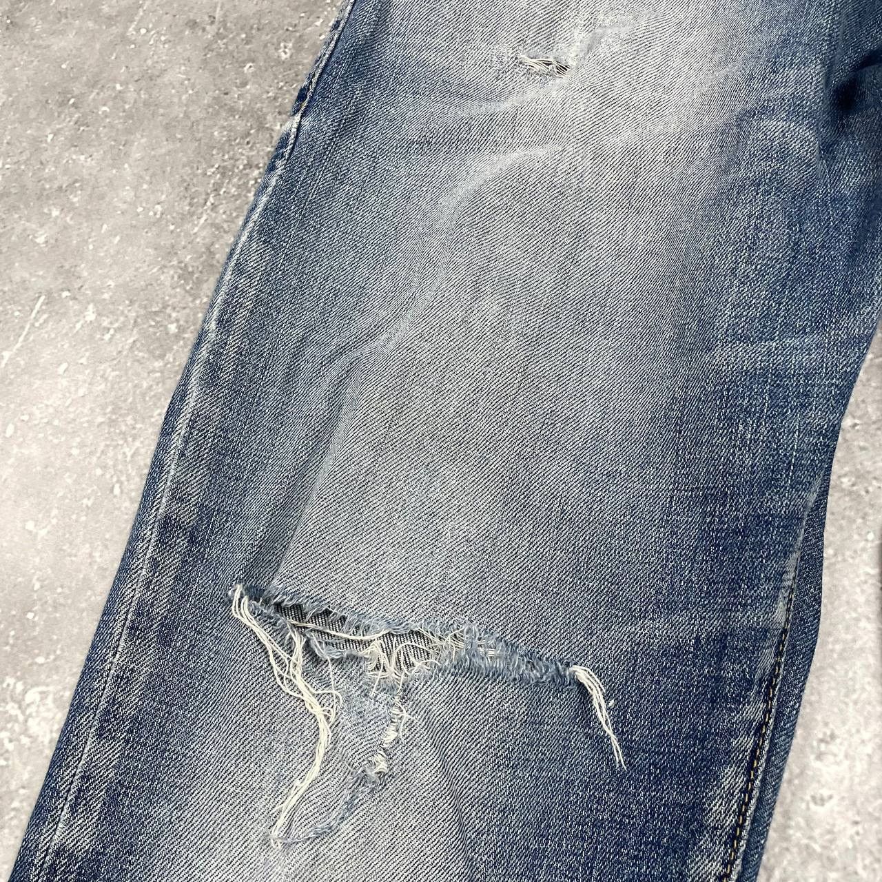 Armani Vintage 2000s ARMANI JEANS Distressed Y2K Jeans Blue Size 34 Size US 34 / EU 50 - 6 Thumbnail