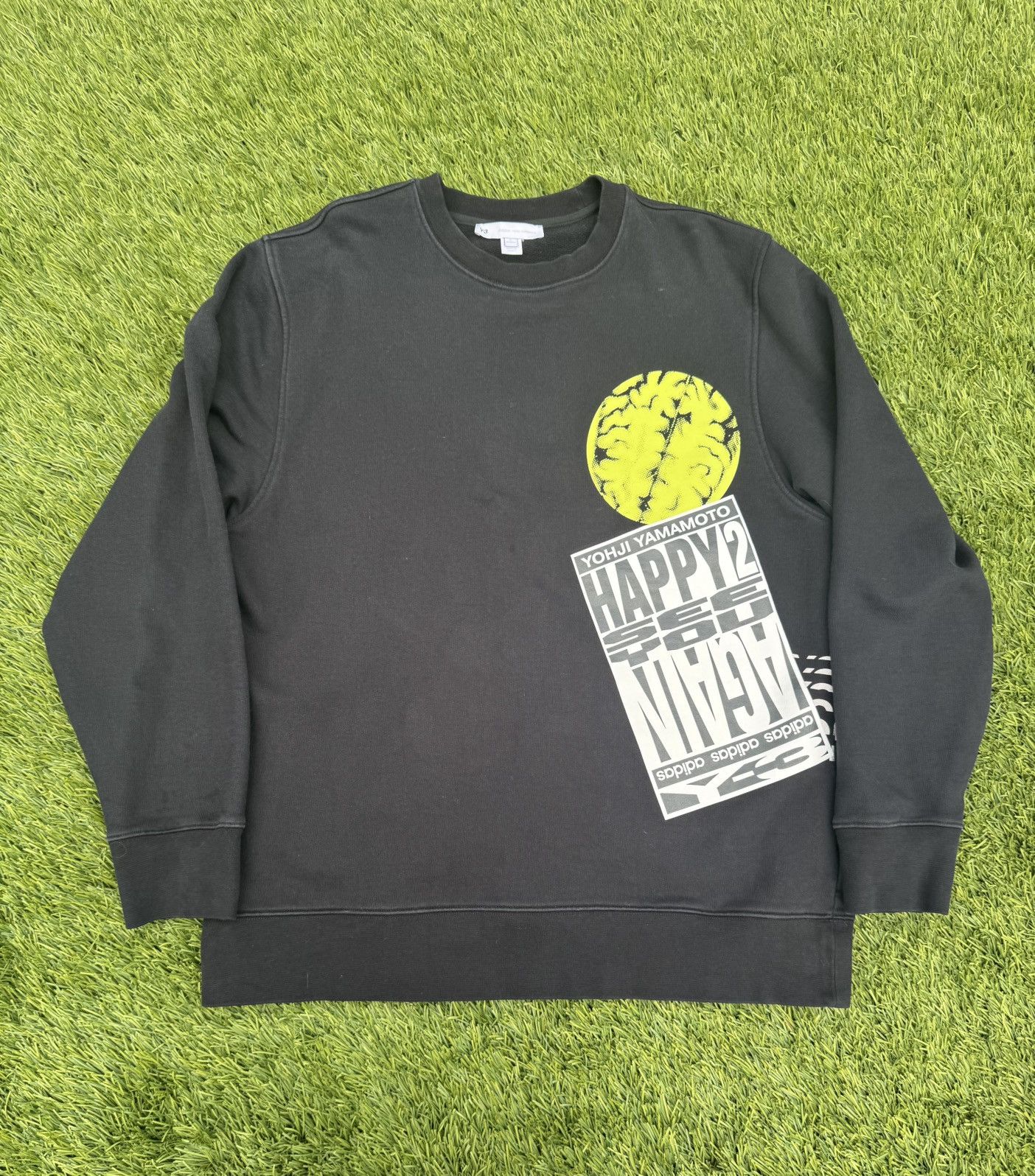 Japanese Brand × Y-3 × Yohji Yamamoto Yohji Yamamoto Y-3 “Optimistic Illusions” Graphic Crewneck Size US XL / EU 56 / 4 - 1 Thumbnail