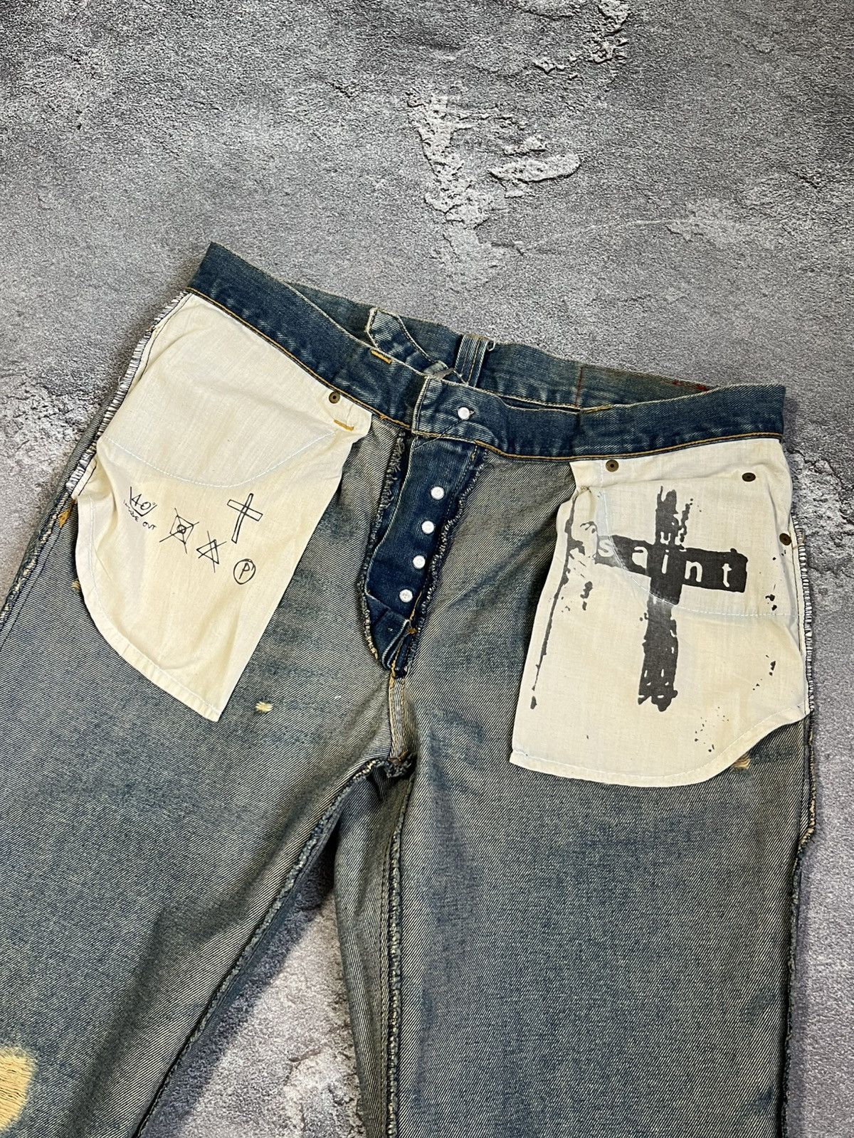 Allsaints Allsaints Big Logo Back Buckle Jeans Y2K Pants Size US 32 / EU 48 - 10 Thumbnail