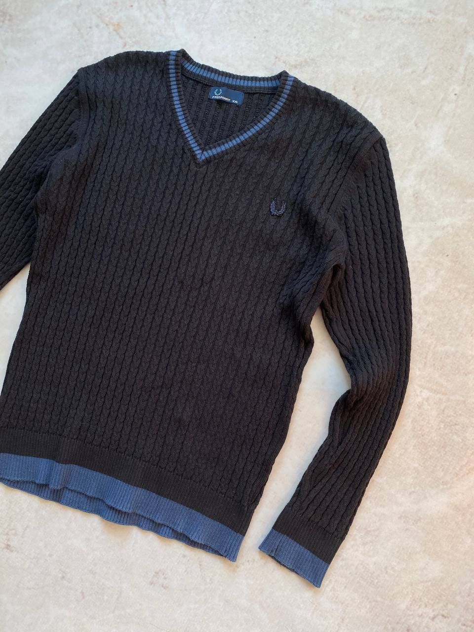 Fred Perry × Vintage Vintage Fred Perry V-Neck Knit Sweater Casual Size US M / EU 48-50 / 2 - 2 Thumbnail