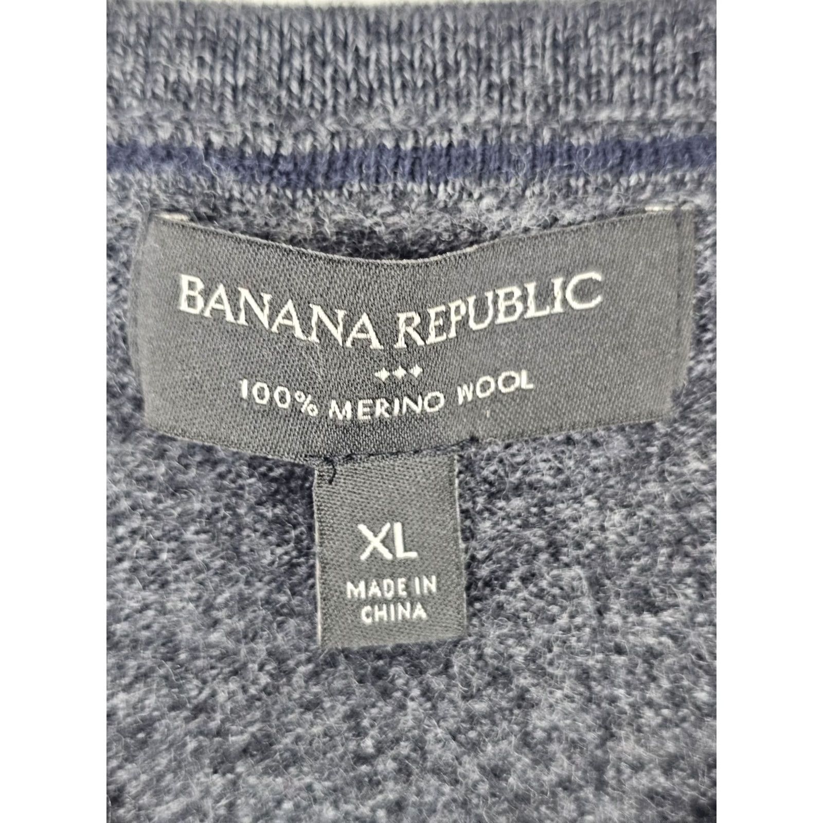Banana Republic Banana Republic Merino Wool V-Neck Pullover Sweater Men XL Gray Size US XL / EU 56 / 4 - 3 Thumbnail