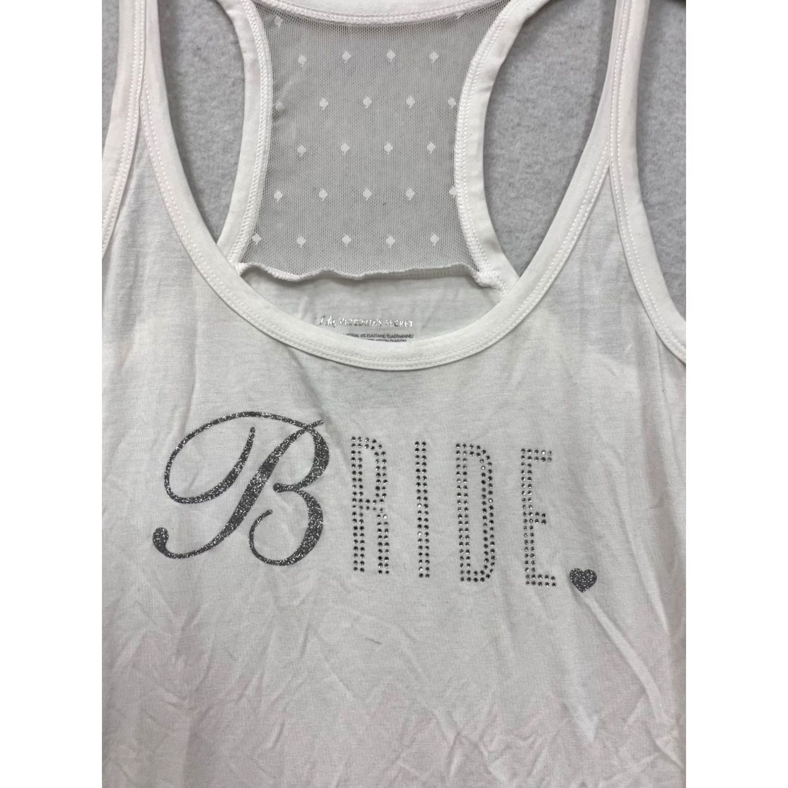 Victoria's Secret Victoria's Secret Tank Womens M White Bride Rhinestone Lettering Shirt Size M / US 6-8 / IT 42-44 - 6 Thumbnail