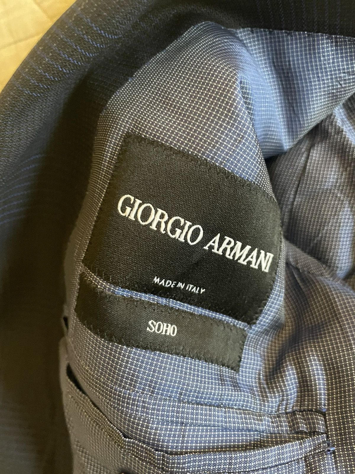 Giorgio Armani Subtle Check Print Wool SOHO Suit Jacket Size 40R - 5 Thumbnail