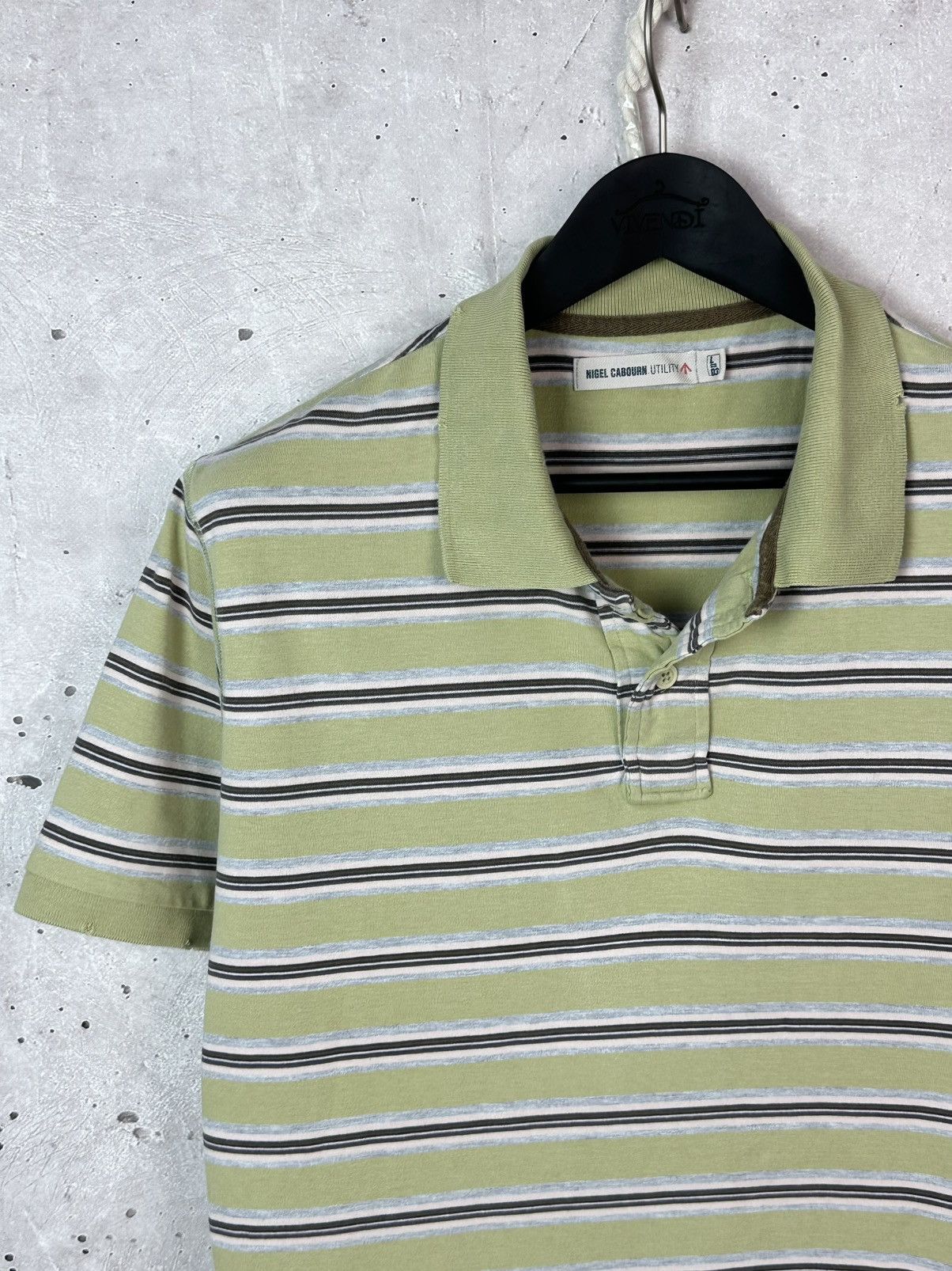 Nigel Cabourn Nigel Cabourn Utility Stripped Distressed Men’s Cotton Polo Size US L / EU 52-54 / 3 - 2 Thumbnail