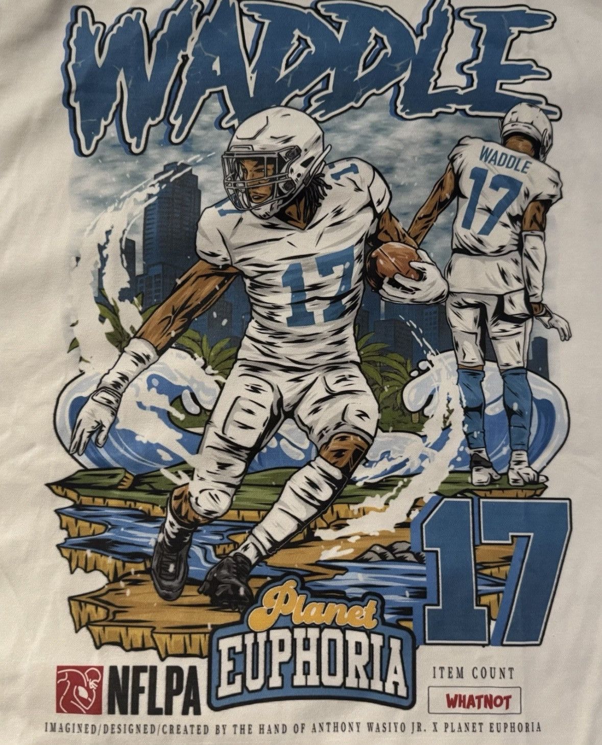 Other Planet Euphoria - Jaylen Waddle T-Shirt XL - Off White Size US XL / EU 56 / 4 - 2 Thumbnail