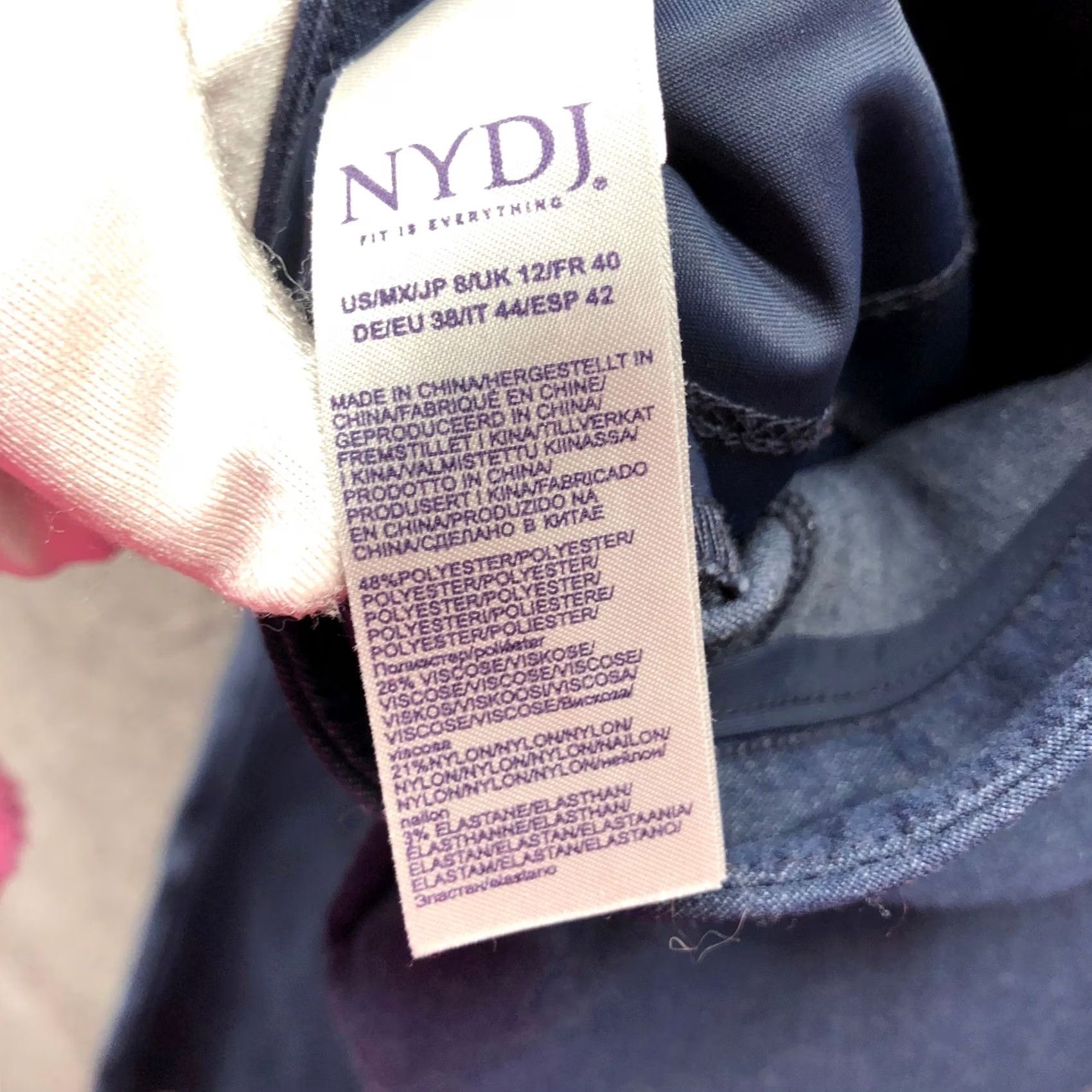 NYDJ NYDJ Barbara Bootcut Dress Pants Womens 8 Navy Blue Mid Rise Lift Tuck Size 30" / US 8 / IT 44 - 4 Thumbnail