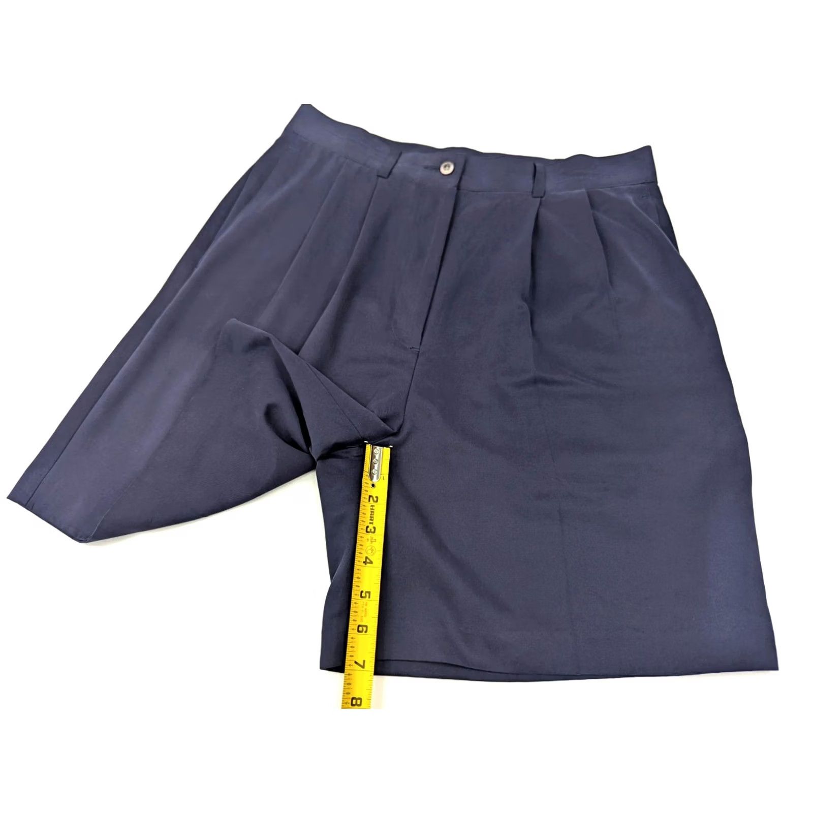 Vintage Ping Bermuda Golf Shorts Women 10 Navy Blue Stretch Pockets Flat Front Bermuda Athletic Slip Pocket Zip Front Size 32" / US 10 / IT 46 - 3 Thumbnail