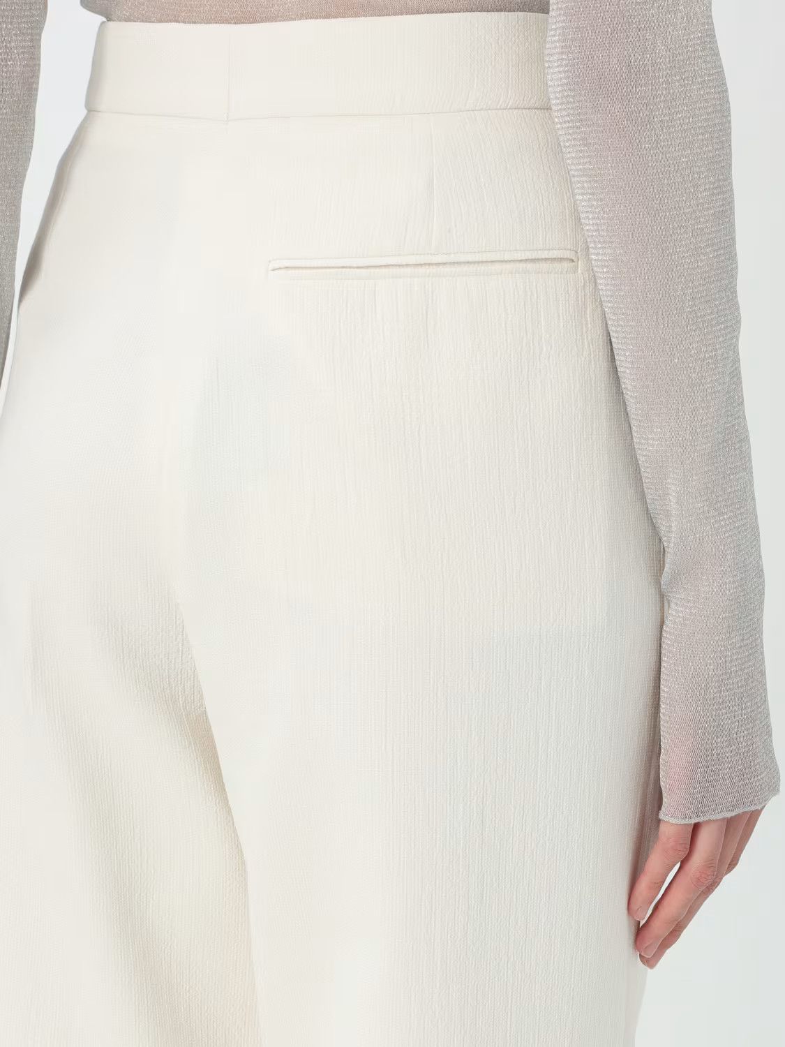 Stella McCartney o1s22i1n1024 Tailored Wool Trouser in White Size 28" / US 6 / IT 42 - 4 Thumbnail