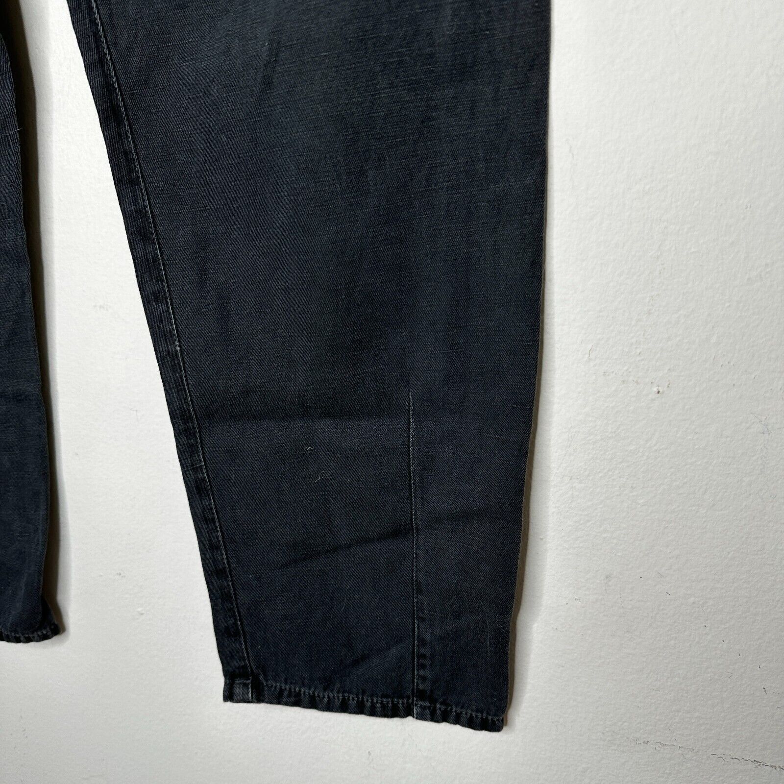 Nili Lotan Nili Lotan Black Drop Crotch Button Front Crop Denim Jeans 6 Size 28" / US 6 / IT 42 - 7 Thumbnail