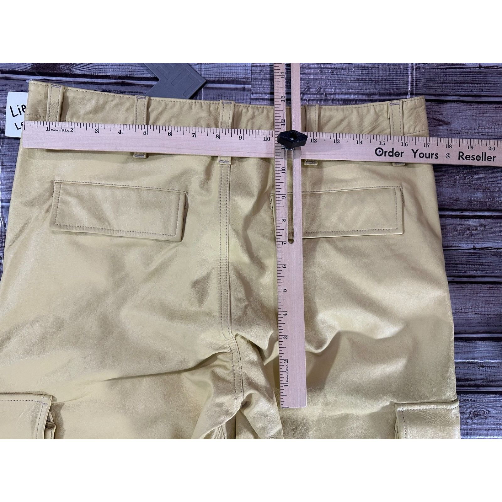 Other Liem Not Your Average leather Cargo Pant Size 36 color yello Size US 36 / EU 52 - 9 Thumbnail