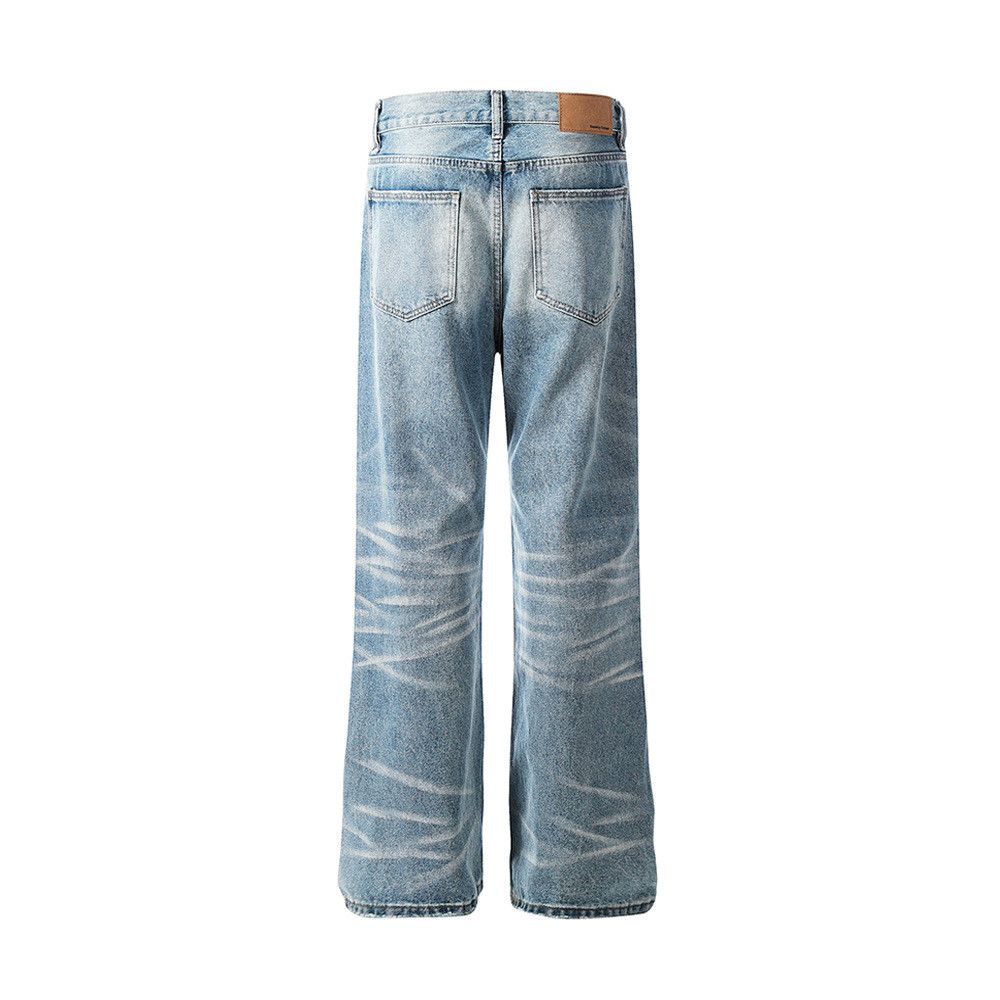 Jean Men's street trend distressed loose gradient washed jeans Size US 32 / EU 48 - 2 Thumbnail