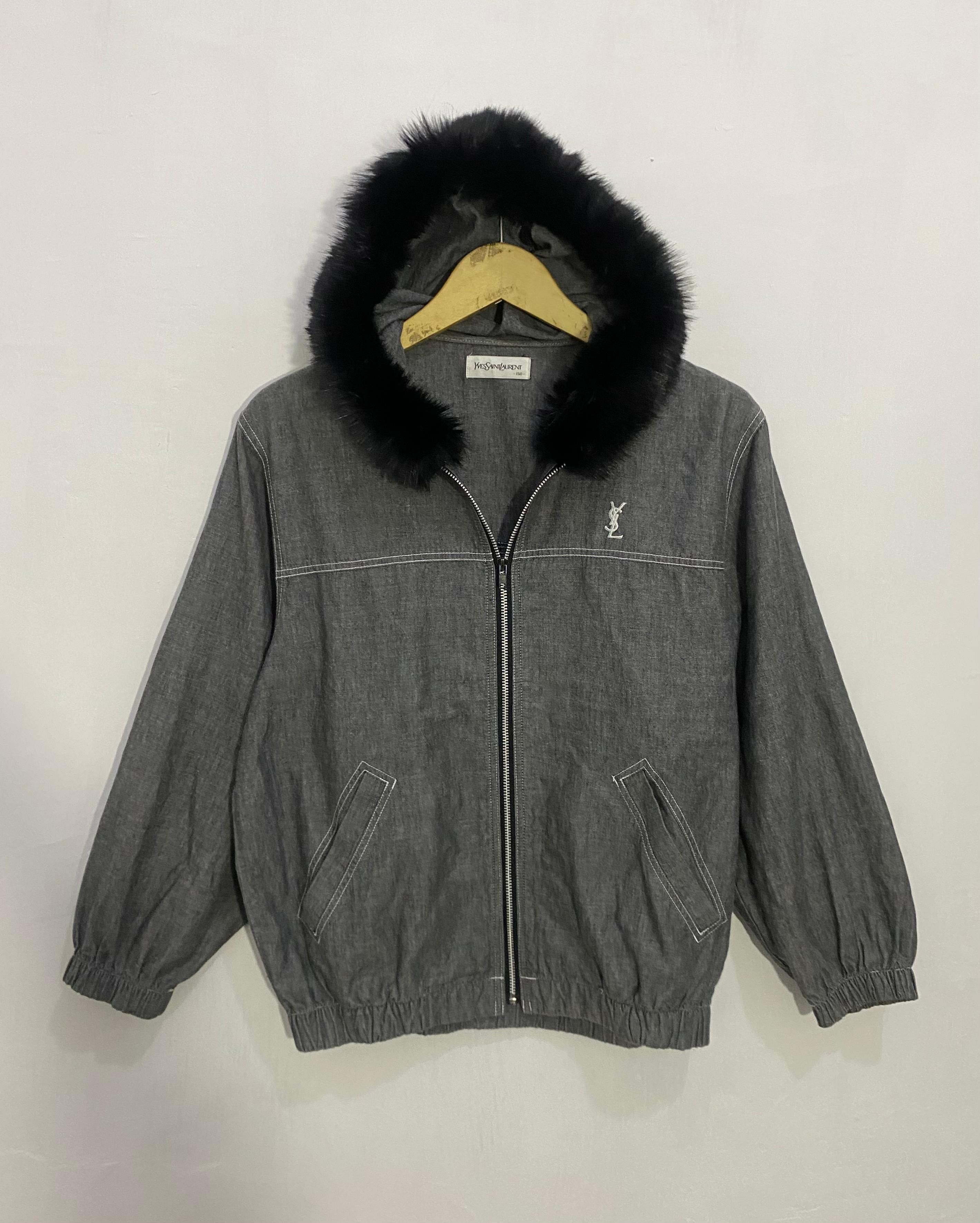 Yves Saint Laurent Yves Saint Laurent Fur Zipper Hoodie LGB Style Size US M / EU 48-50 / 2 - 1 Thumbnail
