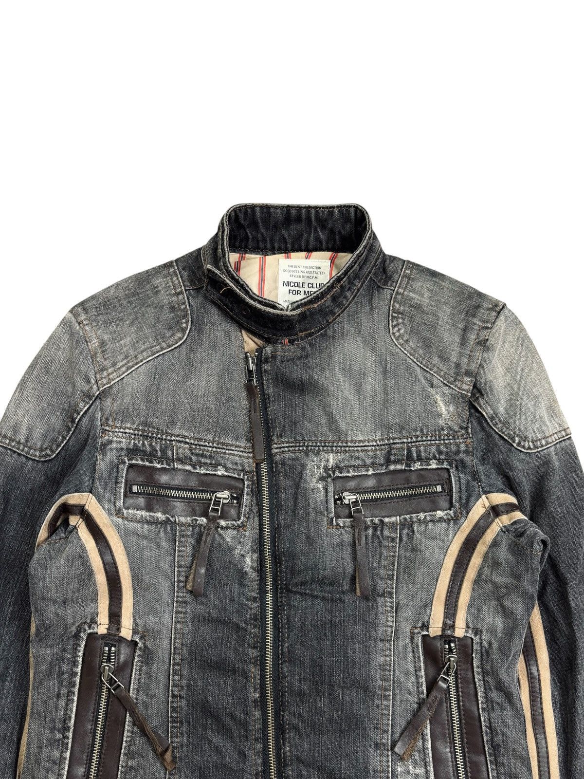 Ekam 2000s Nicole Club Vkei Style Asymetrical Rider Denim Jacket Size US M / EU 48-50 / 2 - 4 Thumbnail