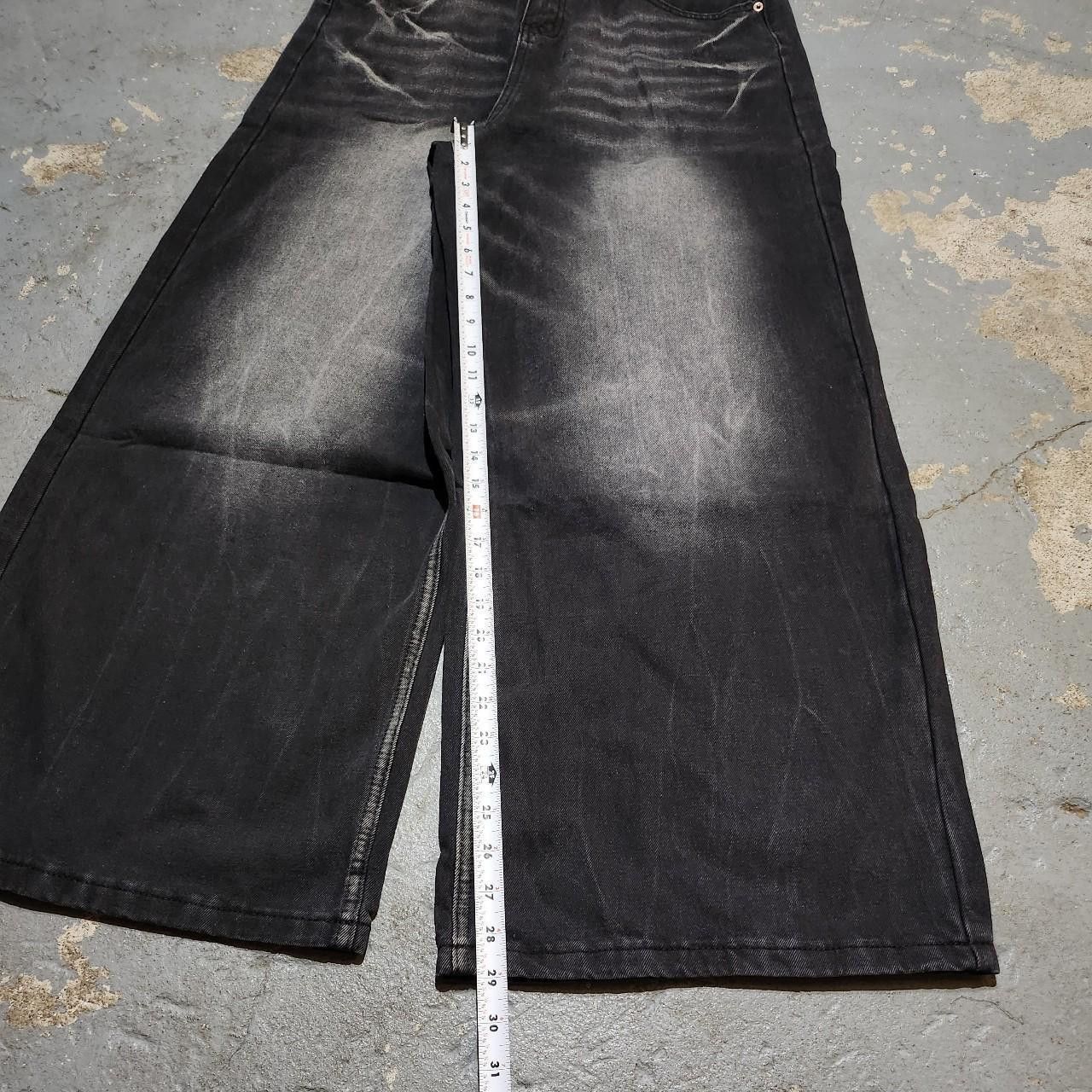 Japanese Brand Black baggy wide leg jeans distressed faded jeans Size US 32 / EU 48 - 4 Thumbnail