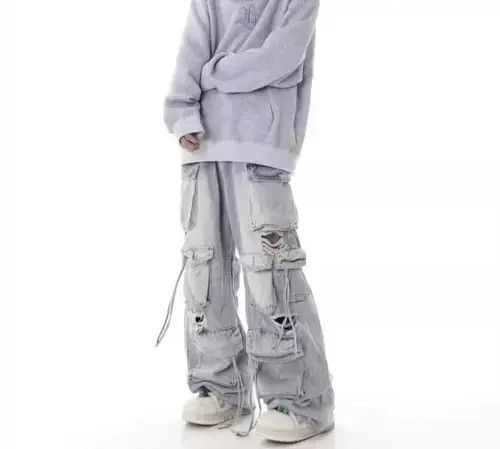 Japanese Brand VIBE Street hip hop grunge ripped wide leg jeans Size US 32 / EU 48 - 8 Thumbnail