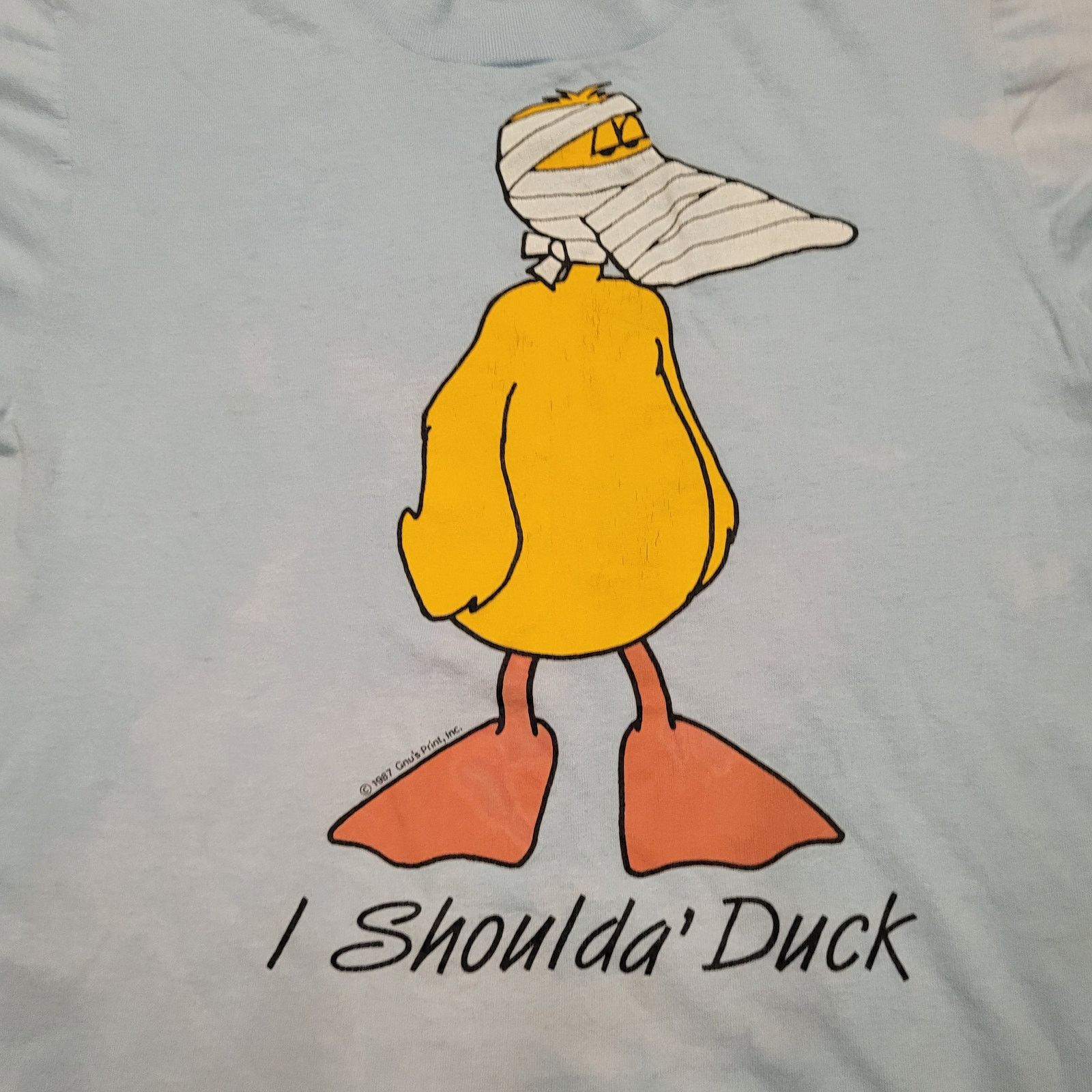 Vintage VTG 1987 "I Shoulda' Duck" Funny T-Shirt Mens XS / Womens S Size US XS / EU 42 / 0 - 3 Thumbnail