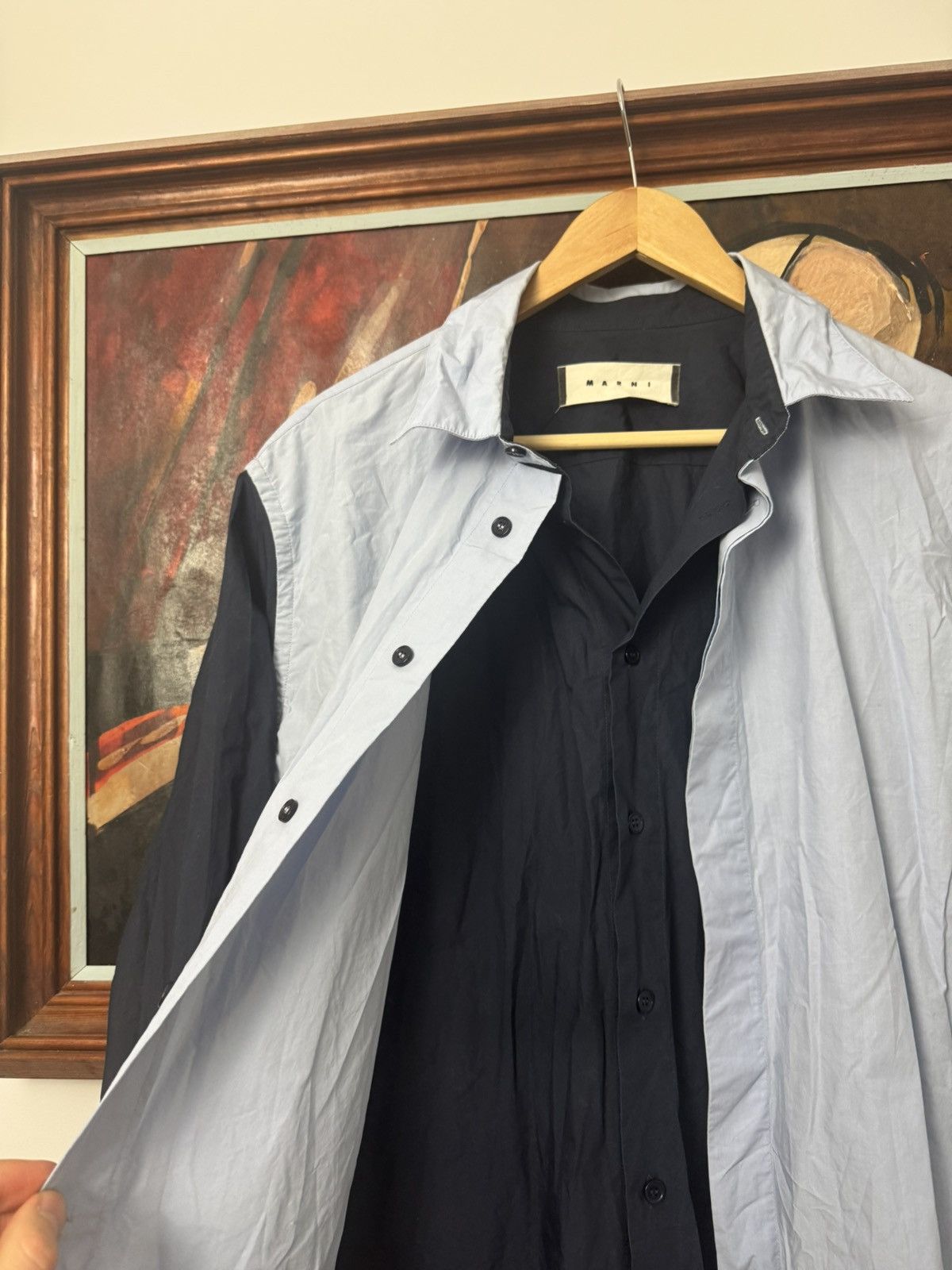 Marni Marni Button Up Shirt Size 50 Casual Navy Designer Rare Size US M / EU 48-50 / 2 - 4 Thumbnail