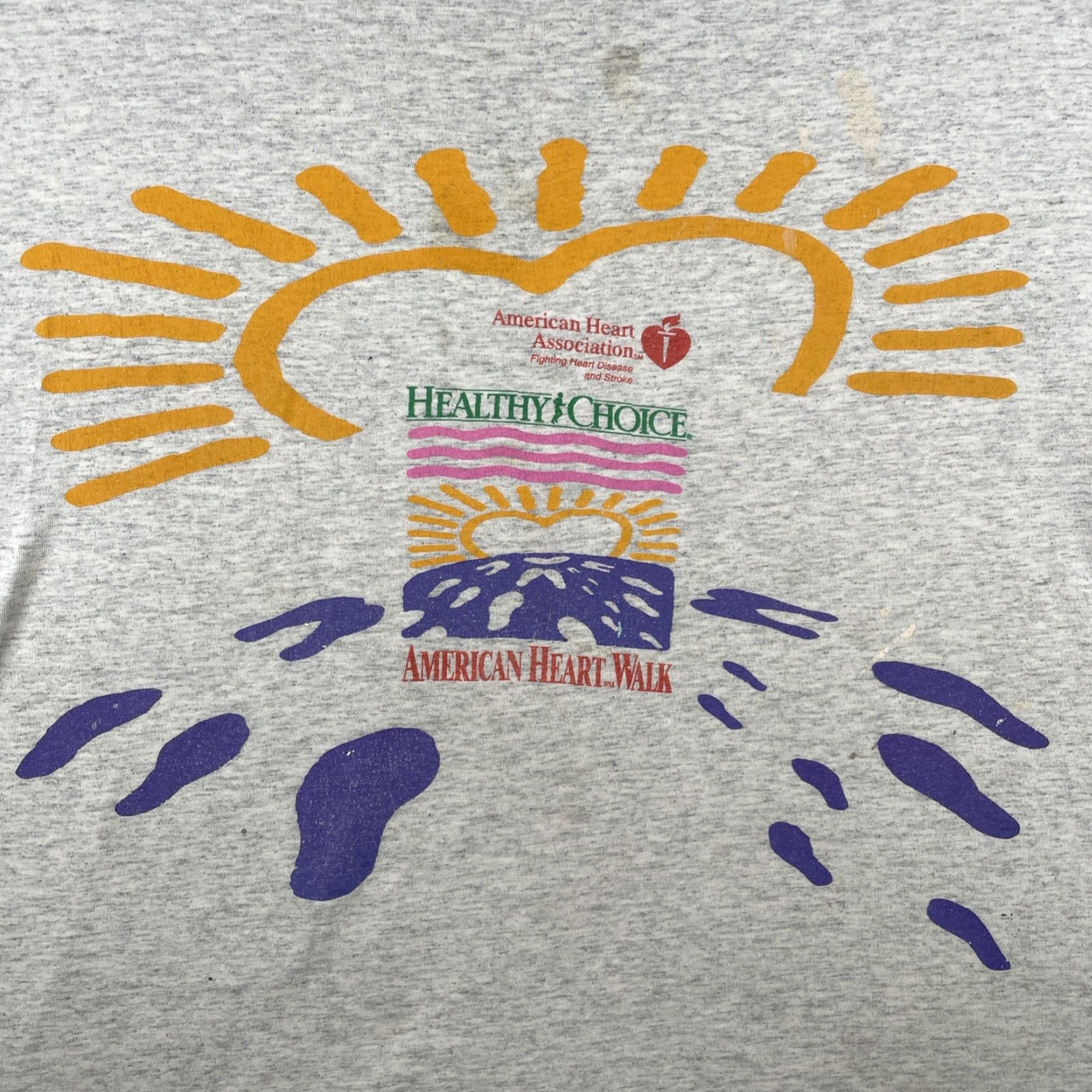 Vintage VINTAGE American Heart Association Heart Walk Shirt XL Gray Men T-Shirt Crew Neck 90s Y2k Event Runner Athletic Heart Size US XL / EU 56 / 4 - 3 Thumbnail