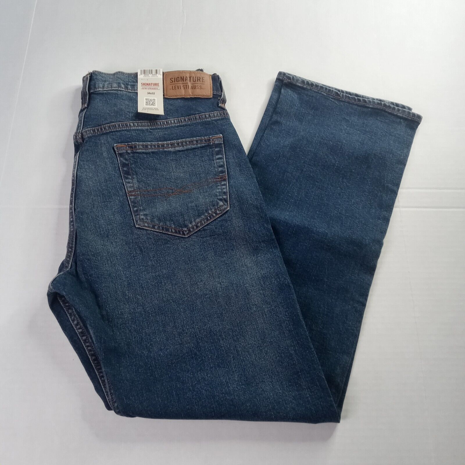 Levi's Signature By Levi's Loose Jeans Men's 34x32 Blue Denim Flex Size US 34 / EU 50 - 1 Thumbnail