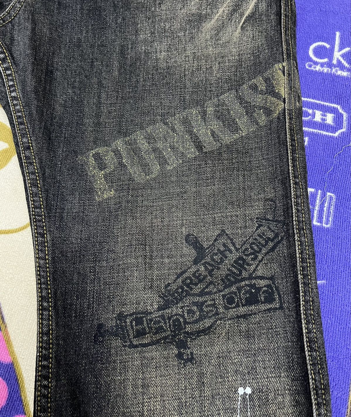 Japanese Brand Punk Skulls Design by RATTLE TRAP Distressed Denim Size US 34 / EU 50 - 7 Thumbnail