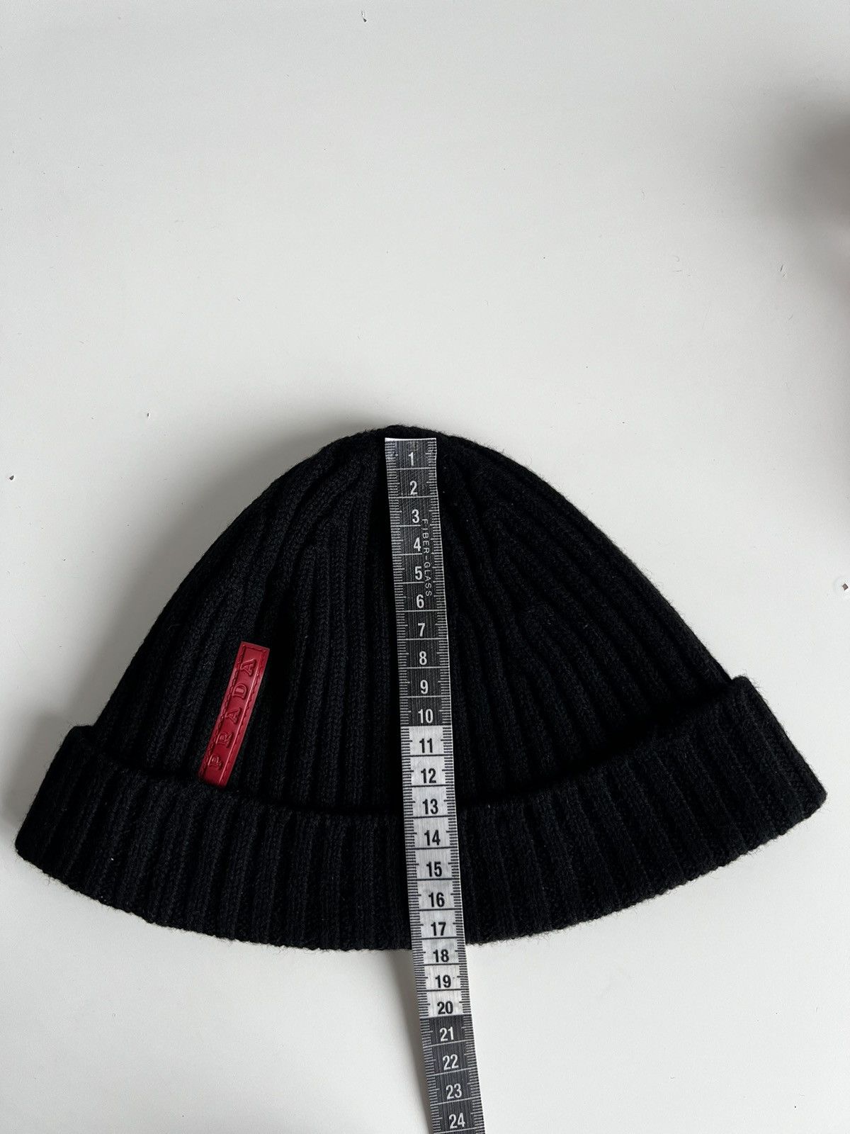 Prada Vintage 1990s Prada Sport Red Tab Black Wool Beanie Hat Size ONE SIZE - 8 Thumbnail