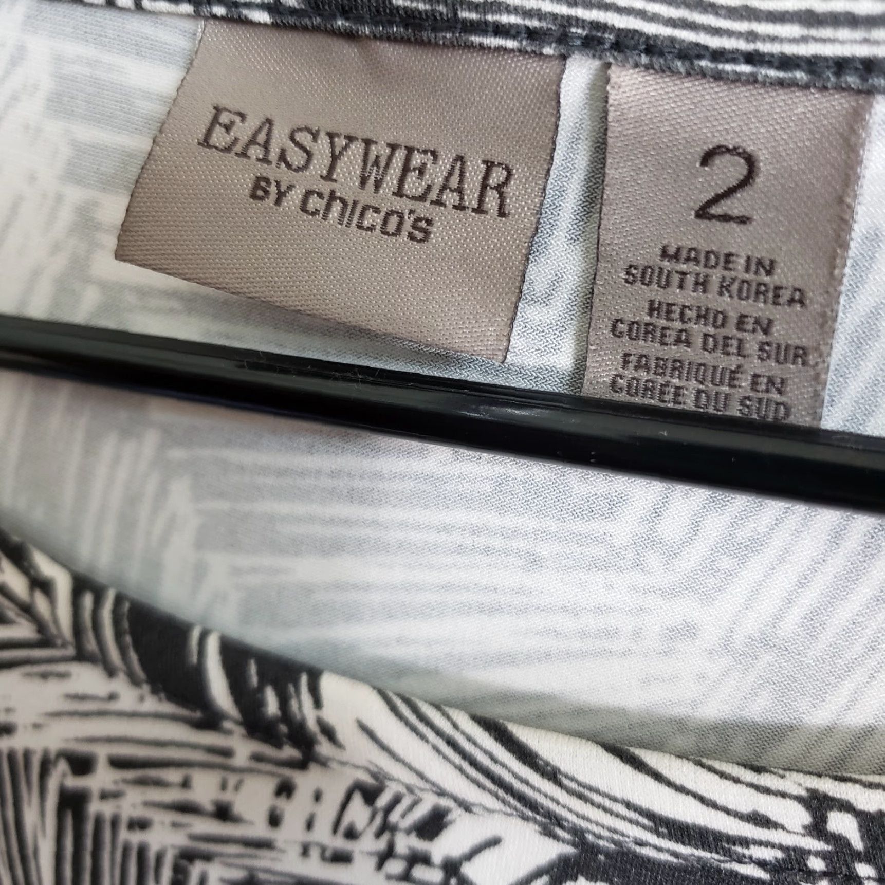 Vintage Chico's Easywear Womens Top L Gray White 3/4 Sleeve Blouse Pullover Size L / US 10 / IT 46 - 6 Thumbnail