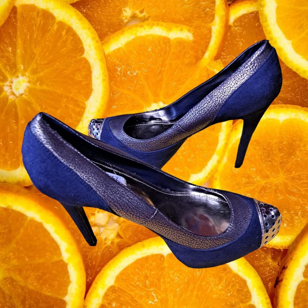 Jennifer Lopez Jennifer Lopez Blue and Gold High Heel Size 8.5 Size US 8.5 / IT 38.5 - 2 Thumbnail