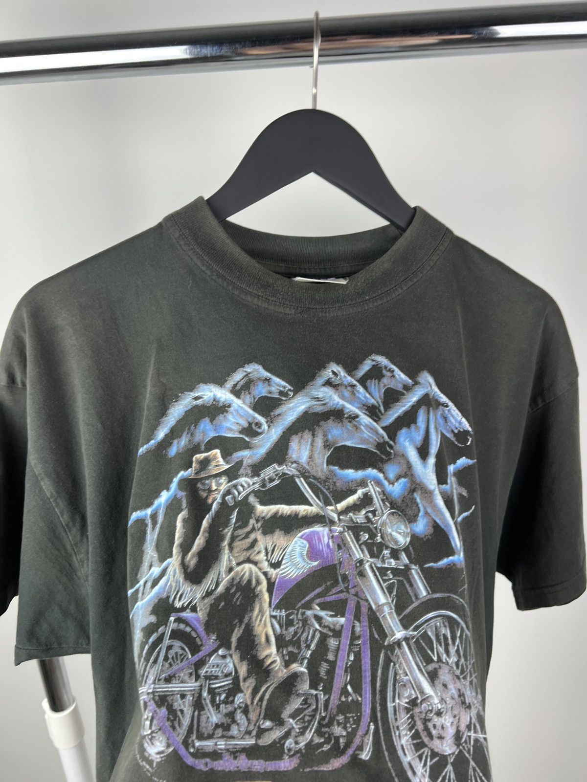 Band Tees The Doors Riders on the Storm 90s Faded Black Rare Tshirt Size US L / EU 52-54 / 3 - 2 Thumbnail