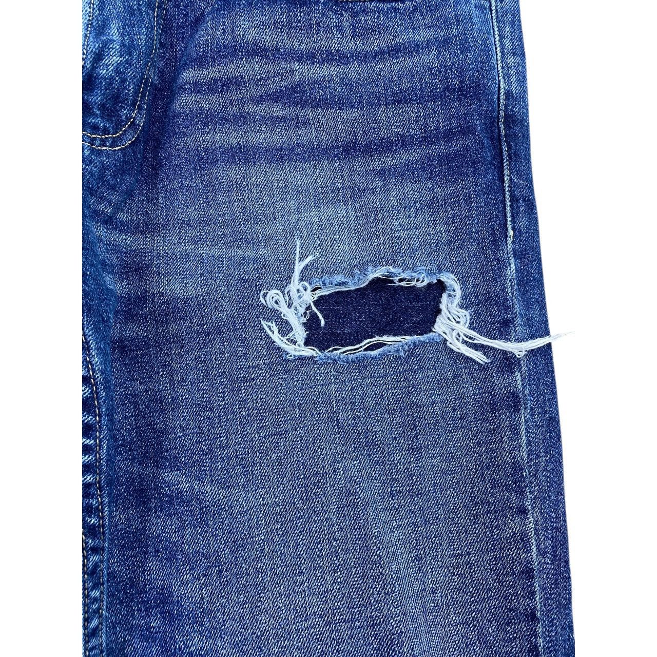 Hollister Hollister Slim Straight Blue Wash Distress Patch Style Jeans Size US 32 / EU 48 - 6 Thumbnail