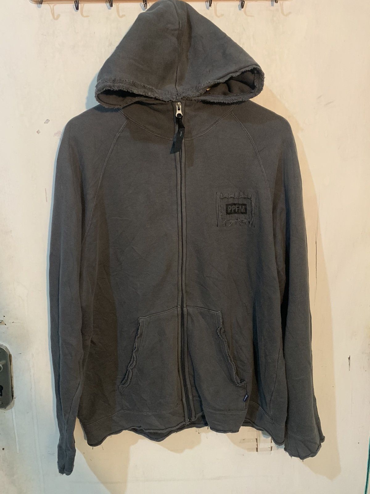 Japanese Brand × PPFM •SOLD• Japanese Zipper hoodie PPFM Distressed styel Size US XL / EU 56 / 4 - 2 Thumbnail