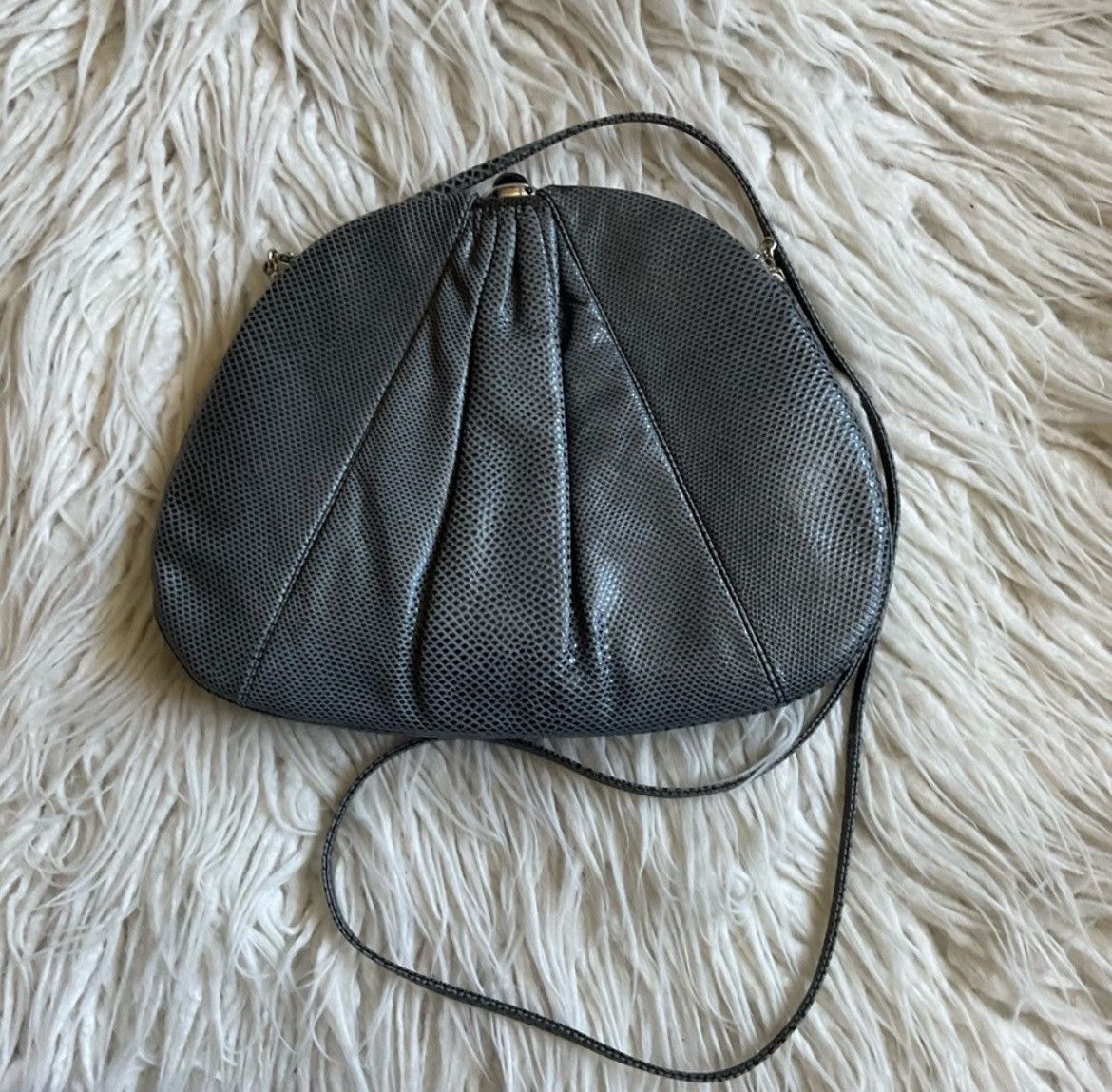 Judith Leiber Judith Leiber Snakeskin Gray Evening Convertible Clutch Size ONE SIZE - 3 Thumbnail