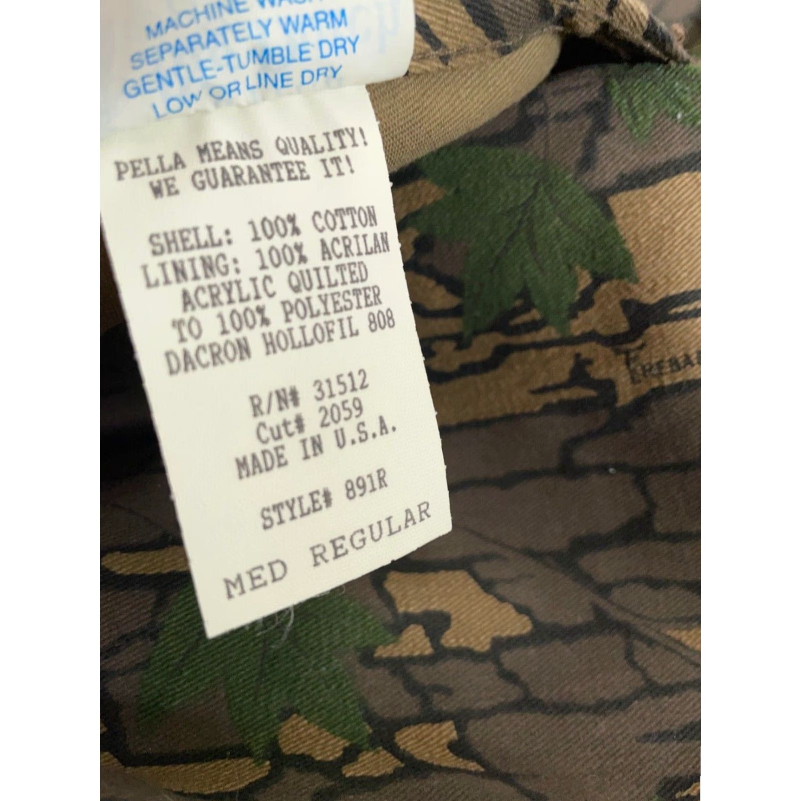 Vintage VTG Pella Reversible Camouflage Vest Zip Up Green Medium Trebark Blaze Orange Size 40R - 7 Thumbnail
