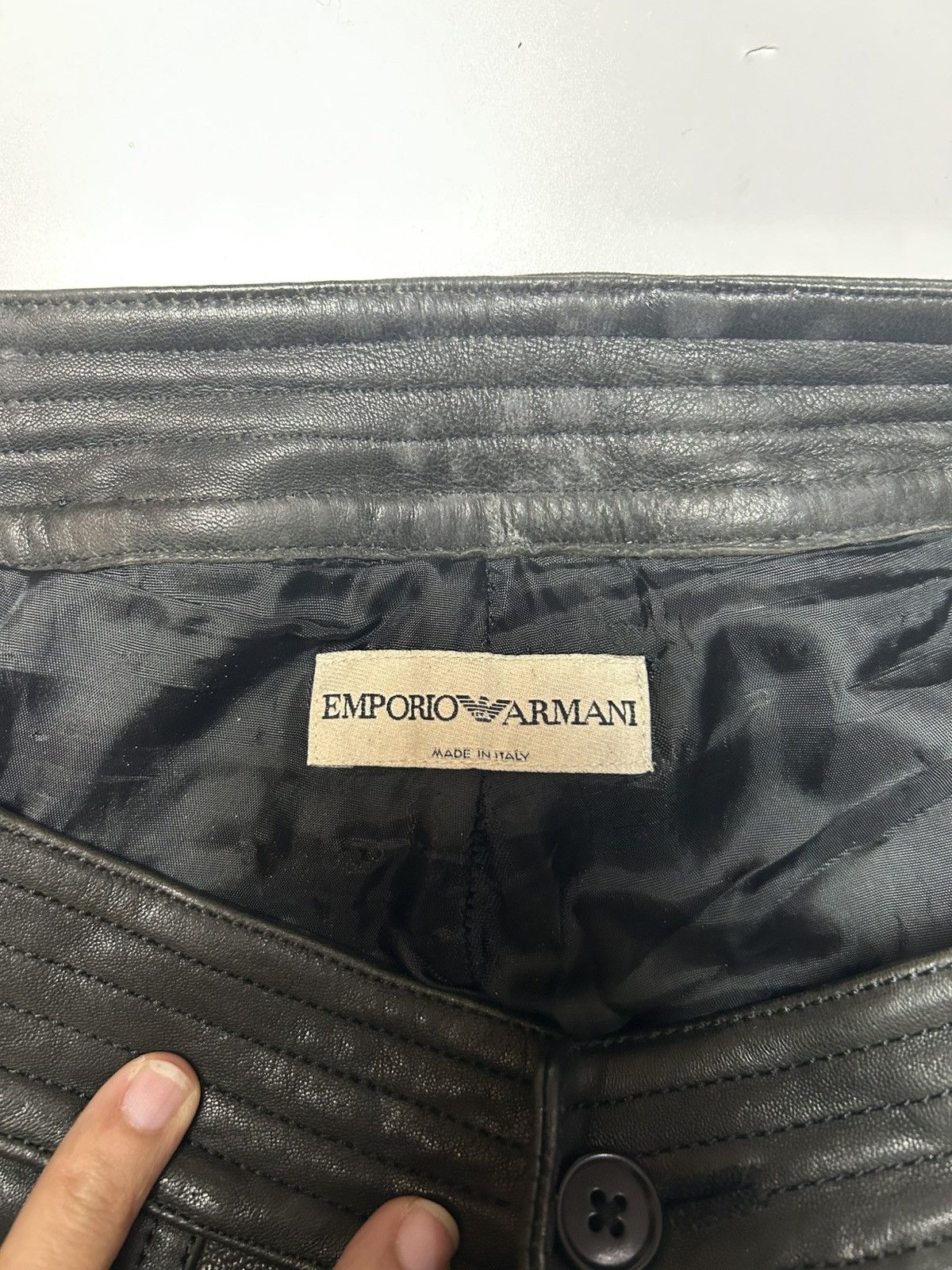 Emporio Armani × Genuine Leather EMPORIO ARMANI LEATHER PANT Size US 29 - 8 Thumbnail