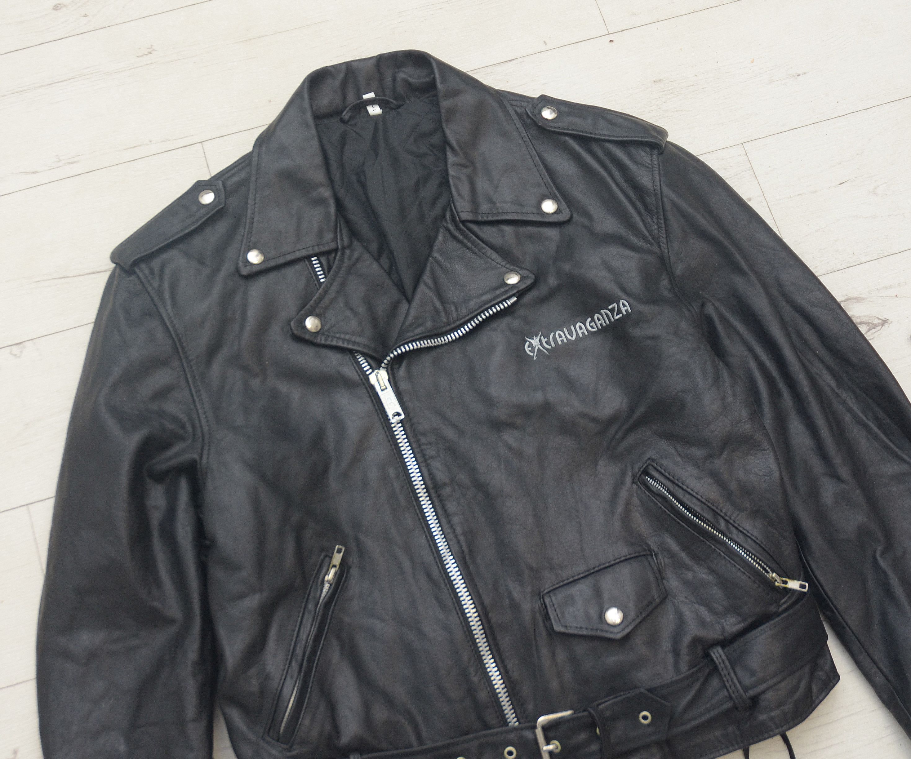 Vintage VINTAGE Made in France BLACK MOTORCYCLE LEATHER BIKER JACKET Size US M / EU 48-50 / 2 - 2 Thumbnail